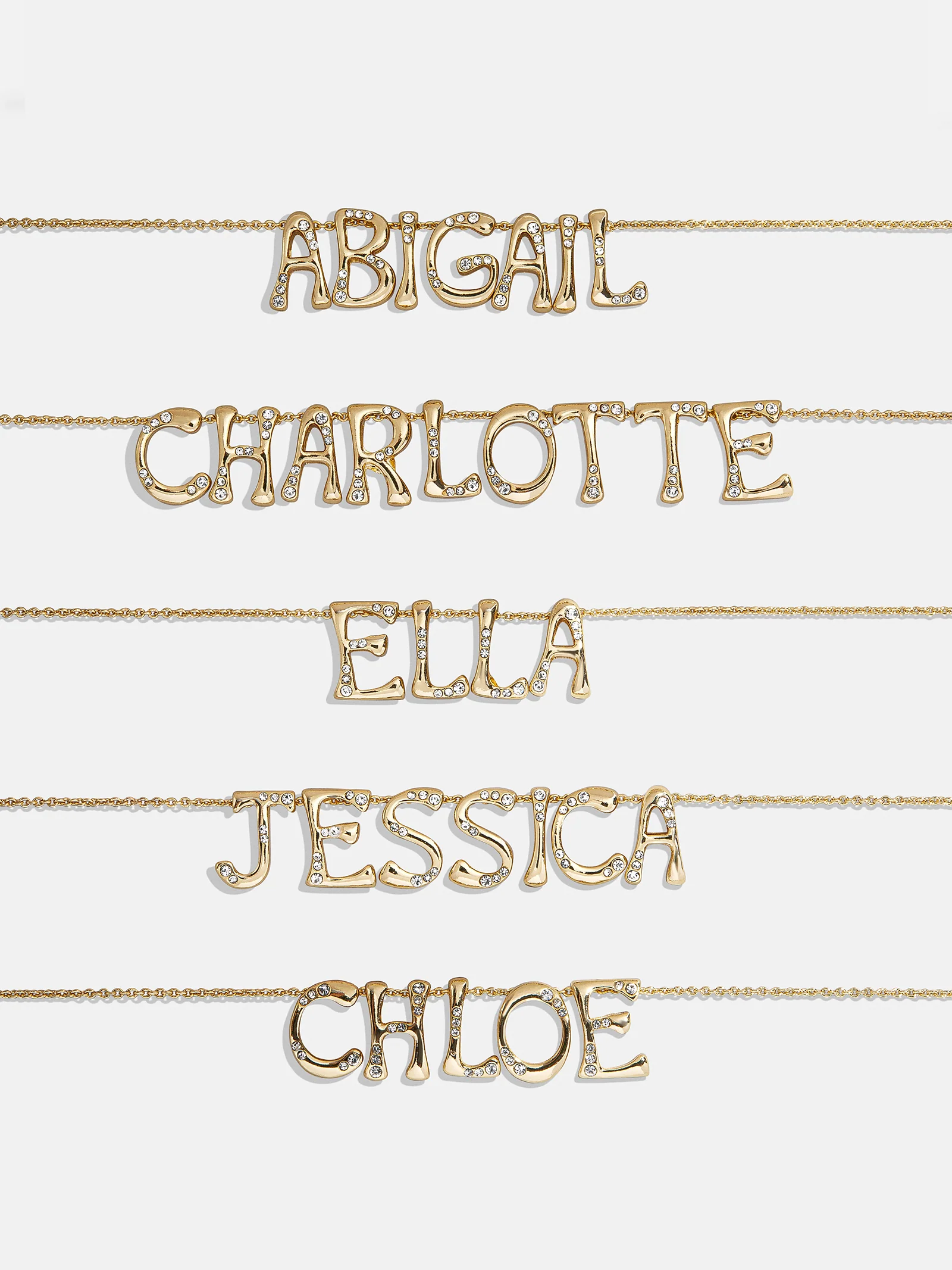 Organic Letter Custom Necklace - Gold/Pavé - Image 6