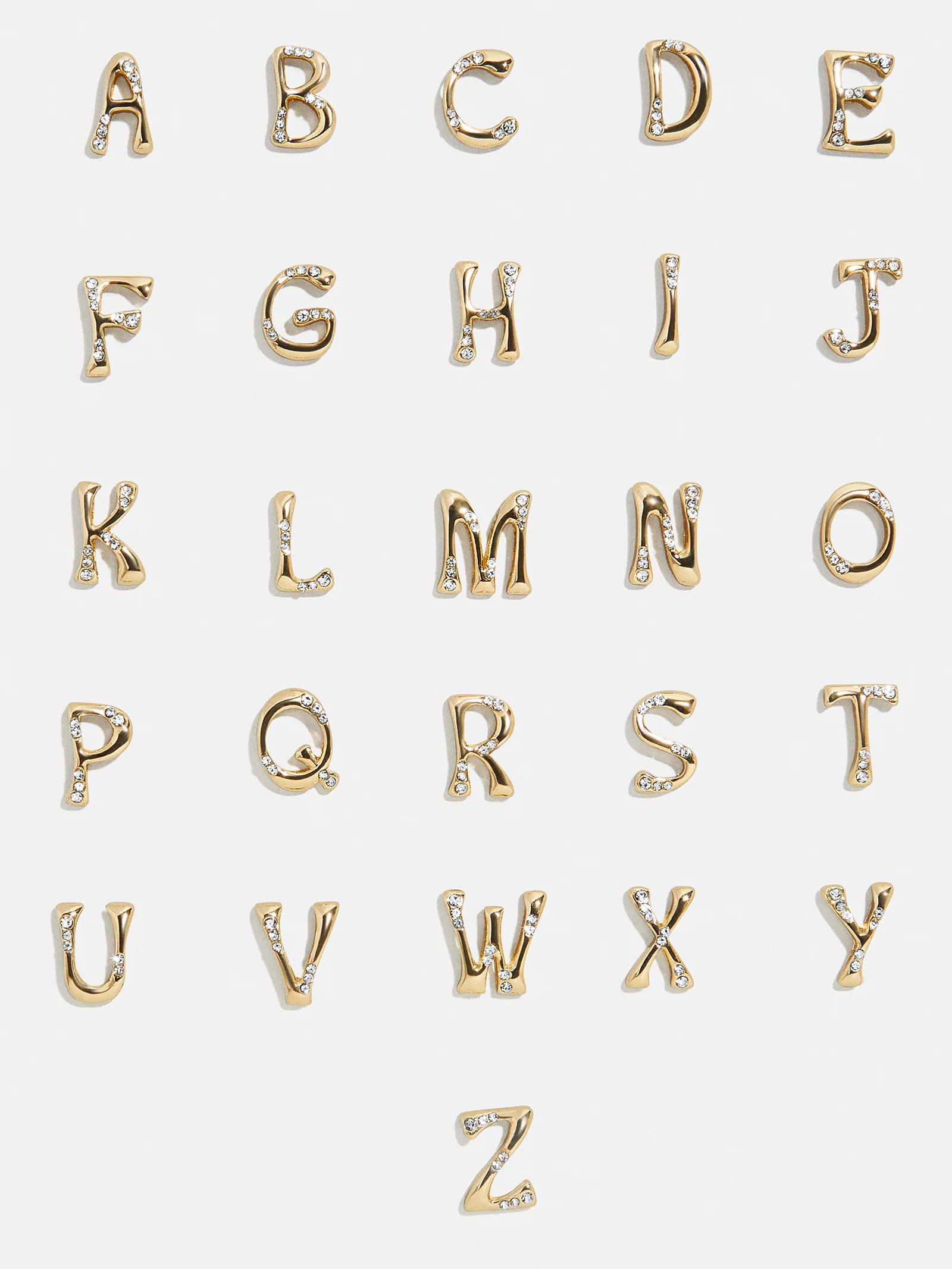 Organic Letter Custom Necklace - Gold/Pavé - Image 7