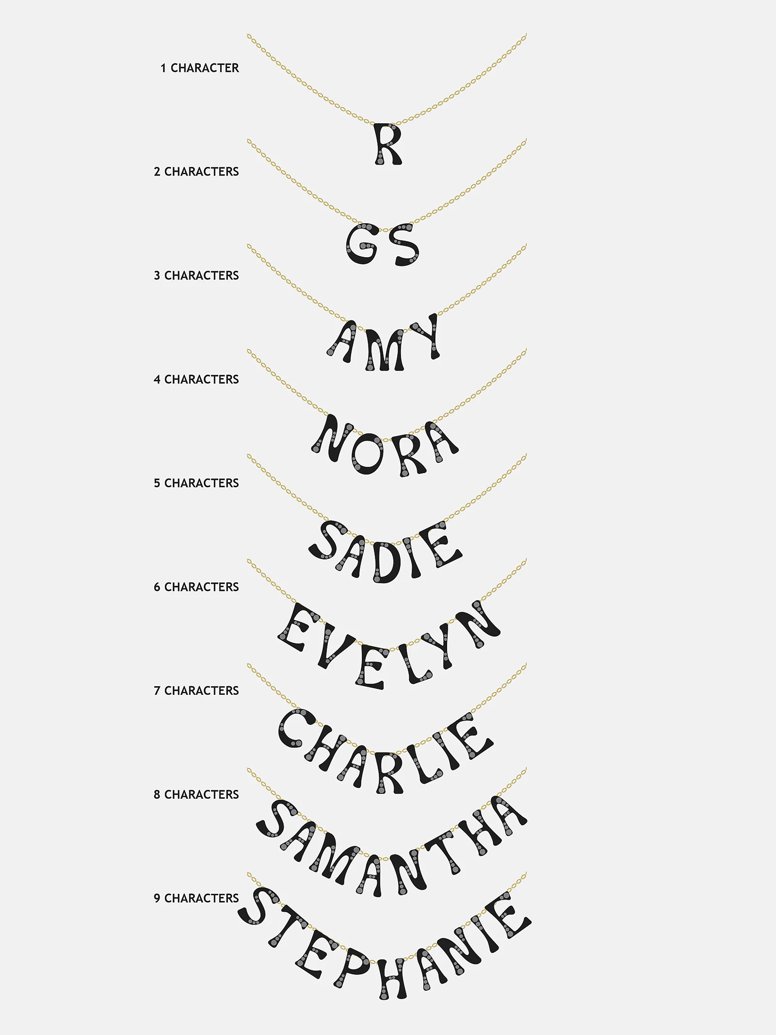 Organic Letter Custom Necklace - Gold/Pavé - Image 8
