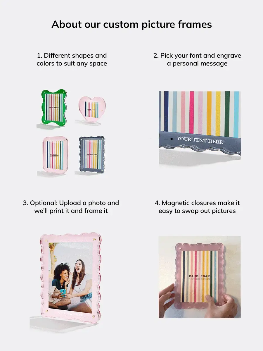 Picture Perfect Vertical Acrylic Frame - Scalloped Shape - Image 3