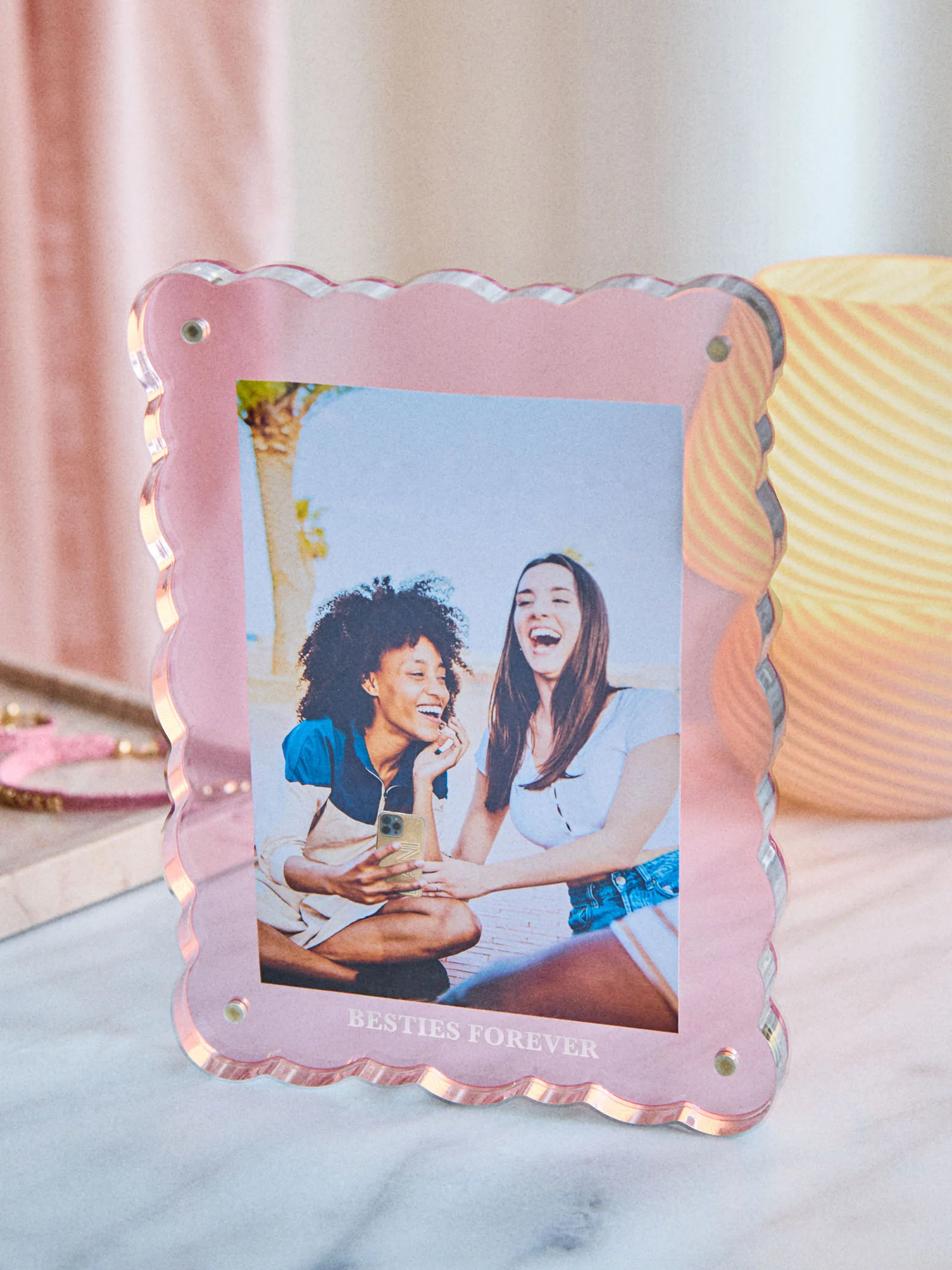 Picture Perfect Vertical Acrylic Frame - Scalloped Shape - Image 6