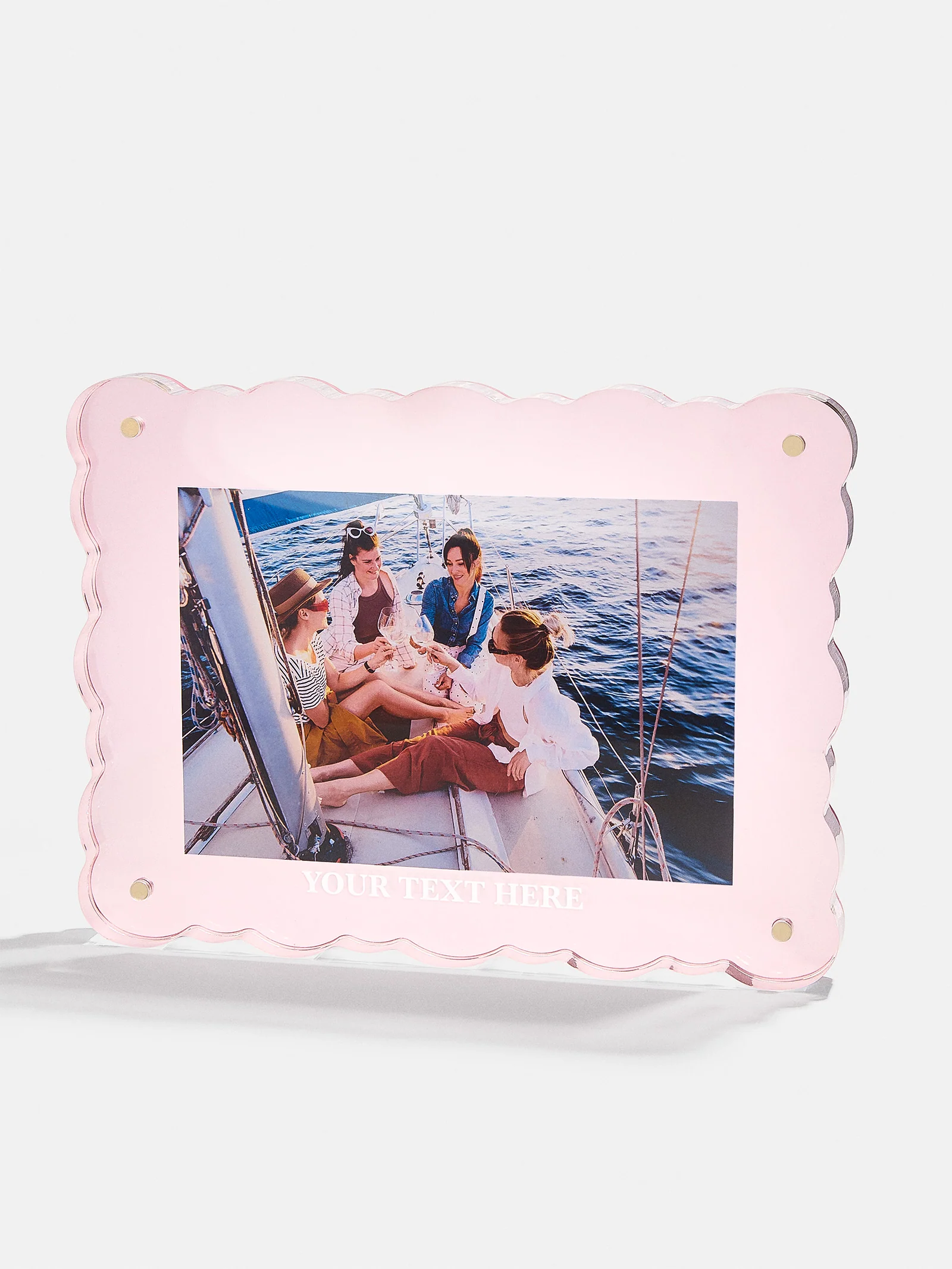 Picture Perfect Horizontal Acrylic Frame  - Scalloped Shape - Image 2