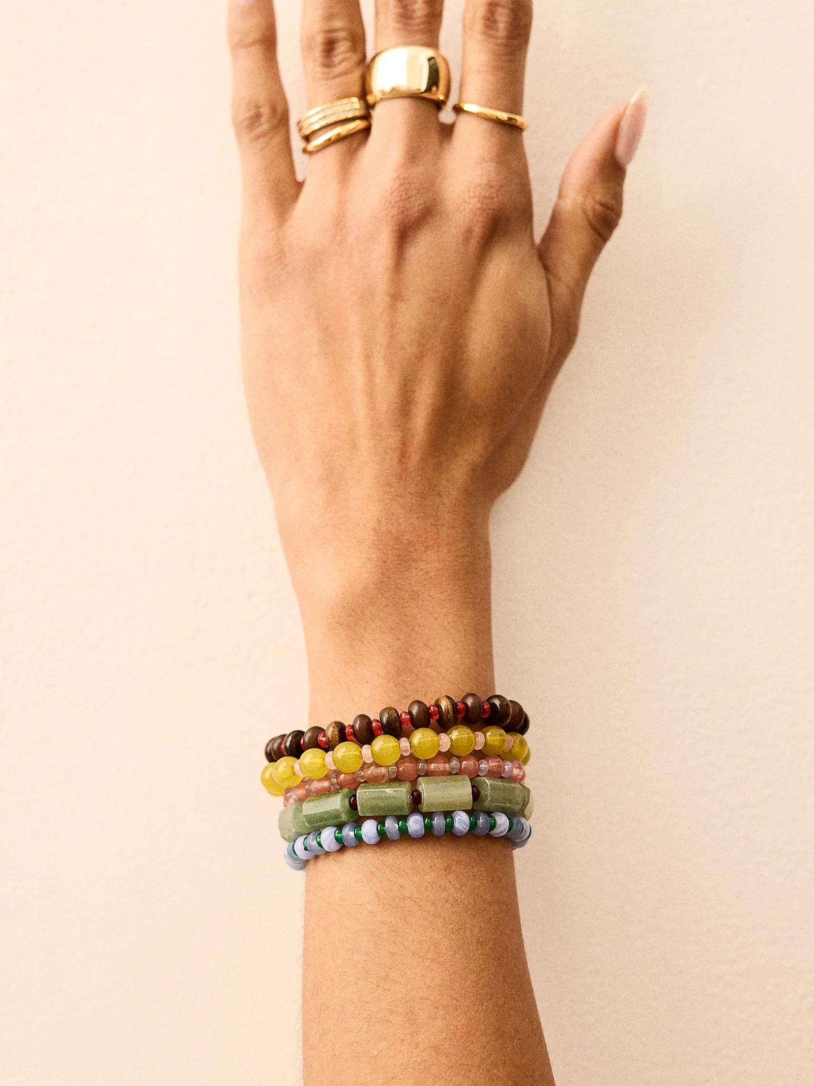 Darcy Beaded Bracelet Set - Muted Multi - Image 5