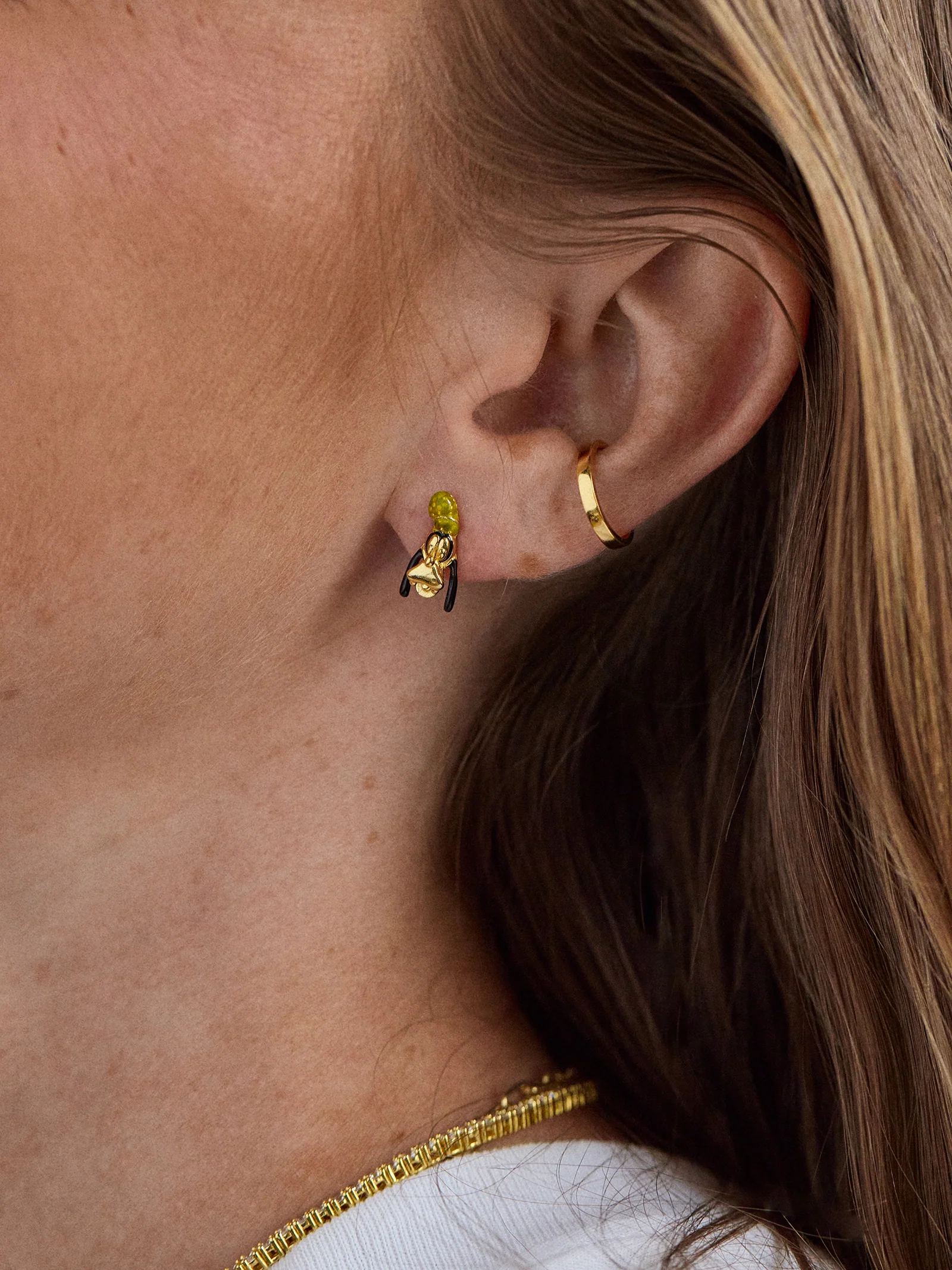 Disney Goofy 18K Gold Plated Sterling Silver Crystal Studs - Goofy - Image 2