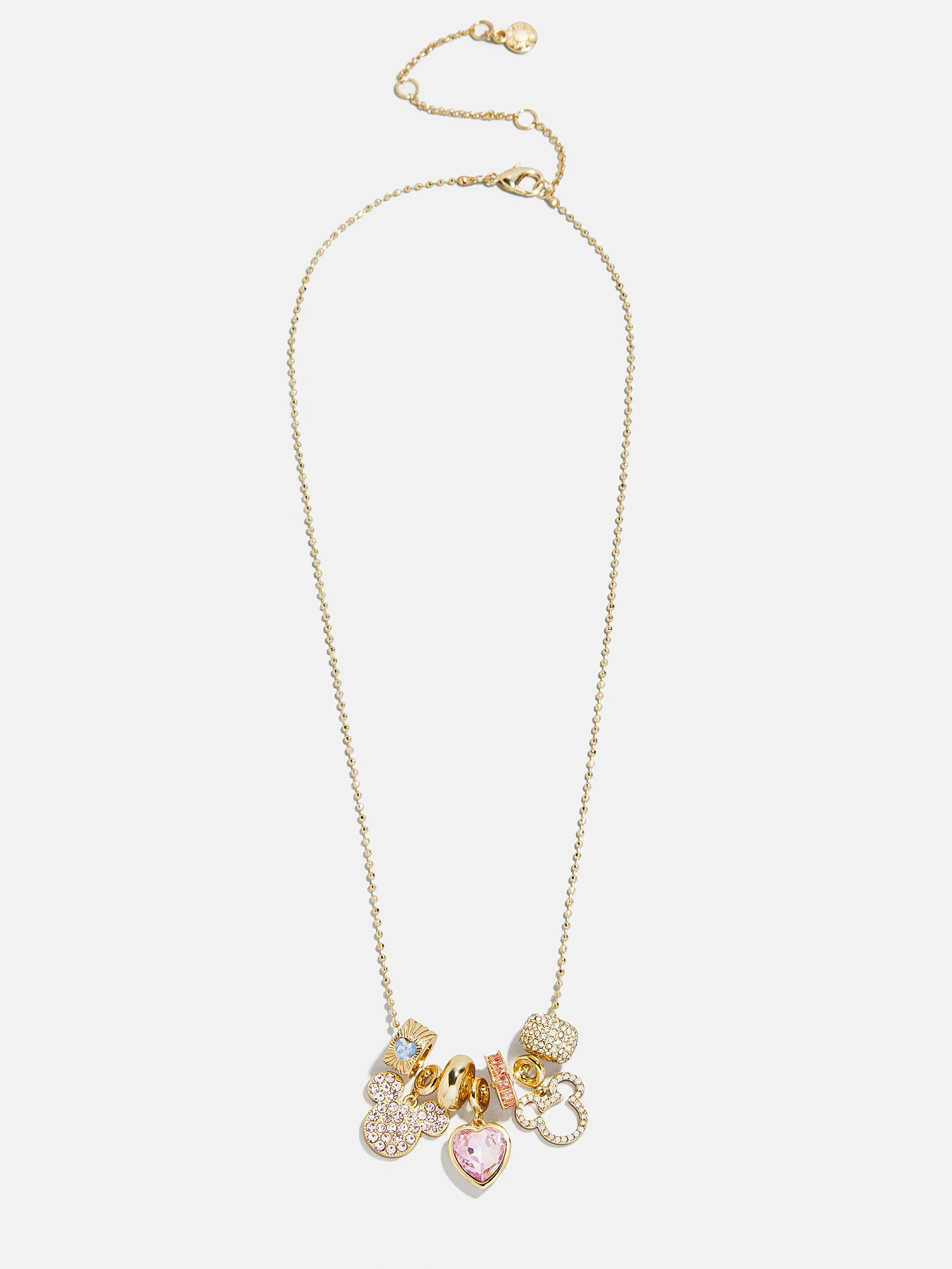 Disney Mickey Mouse Heart Charm Necklace - Gold/Pavé - Image 3
