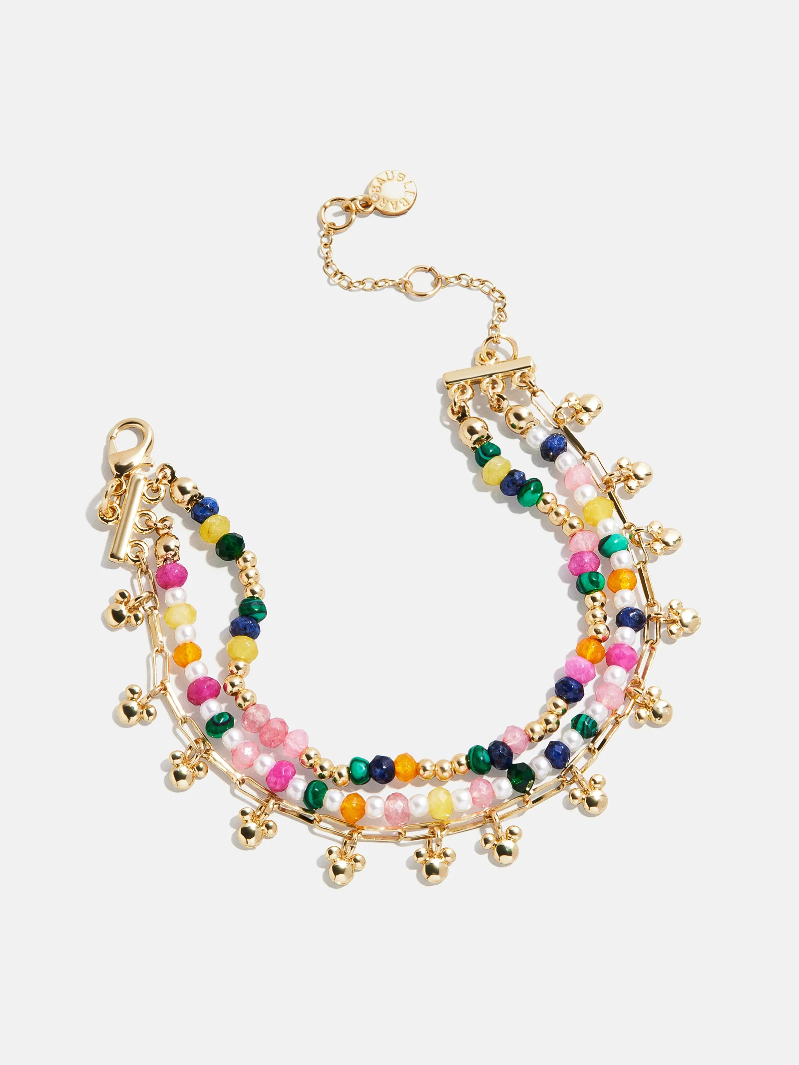 Disney Mickey Mouse Semi-Precious Layered Bracelet - Gold/Multi - Image 4