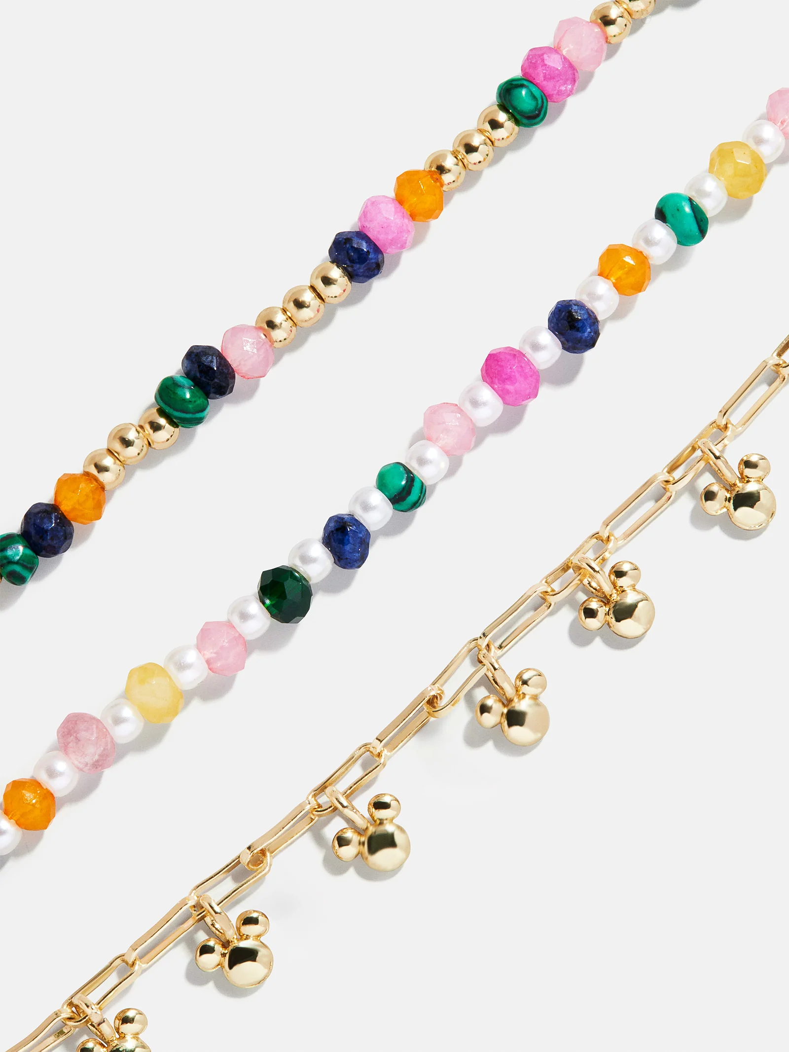 Disney Mickey Mouse Semi-Precious Layered Bracelet - Gold/Multi - Image 5