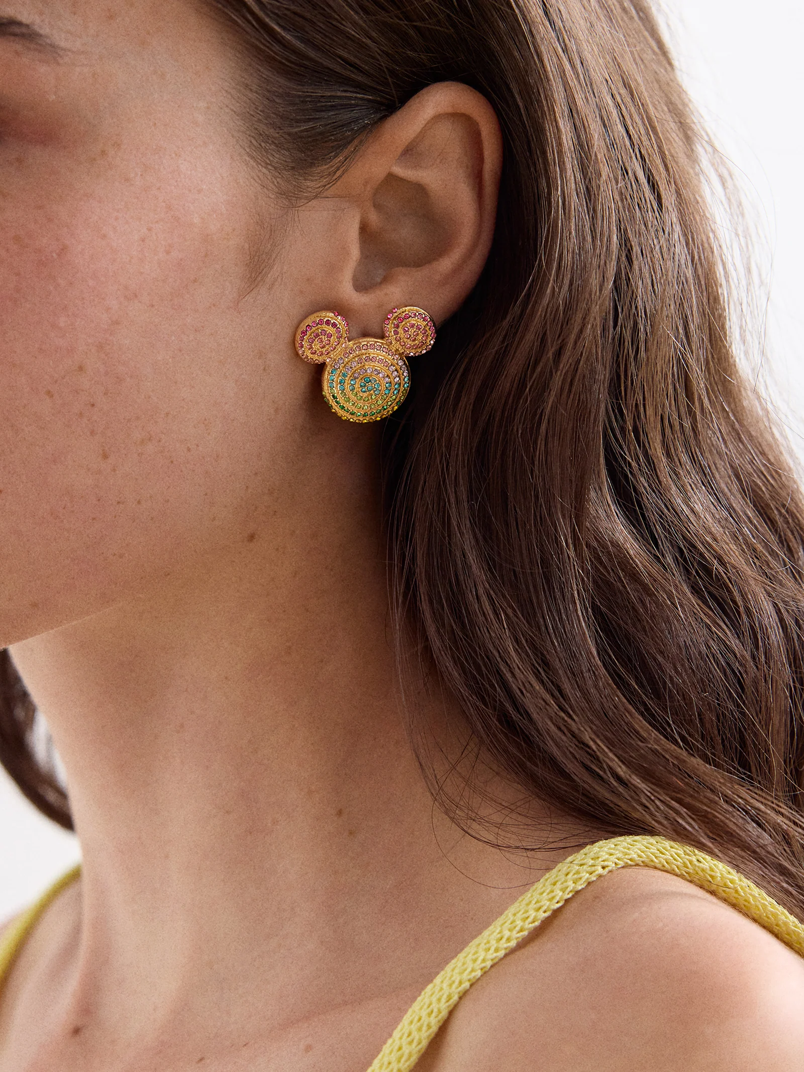 Disney Mickey Mouse Spiral Earrings - Gold/Multi - Image 2