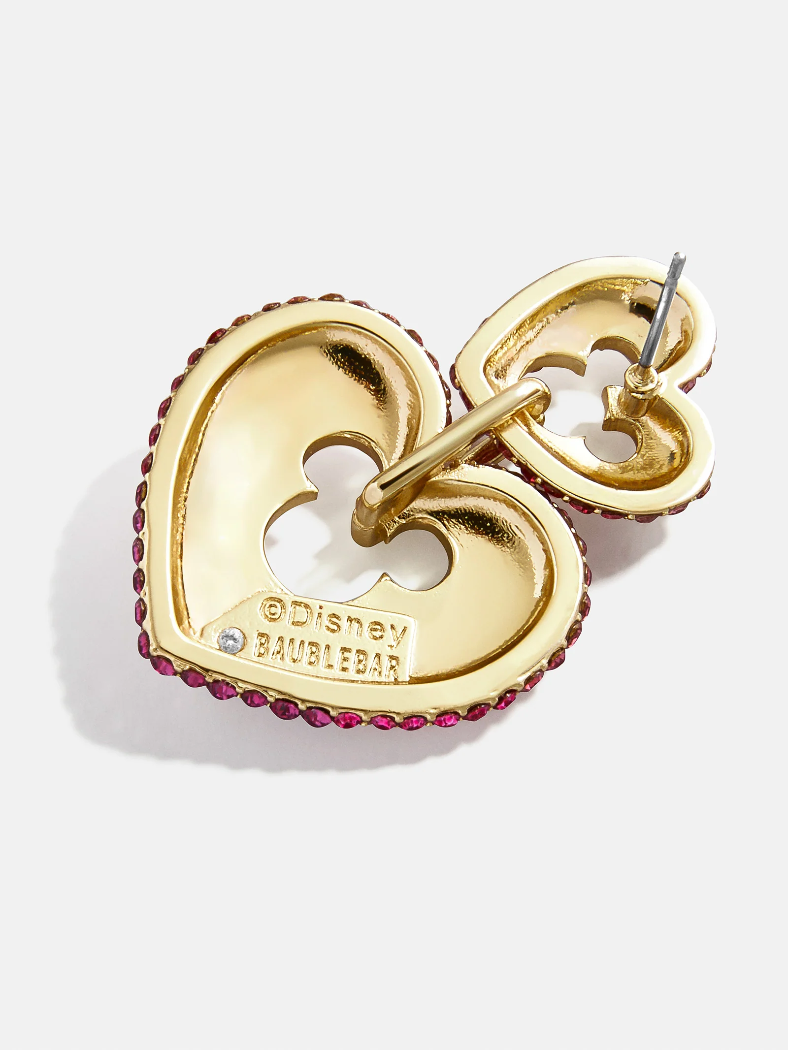 Disney Mickey Mouse Heart Statement Earrings - Pink - Image 3