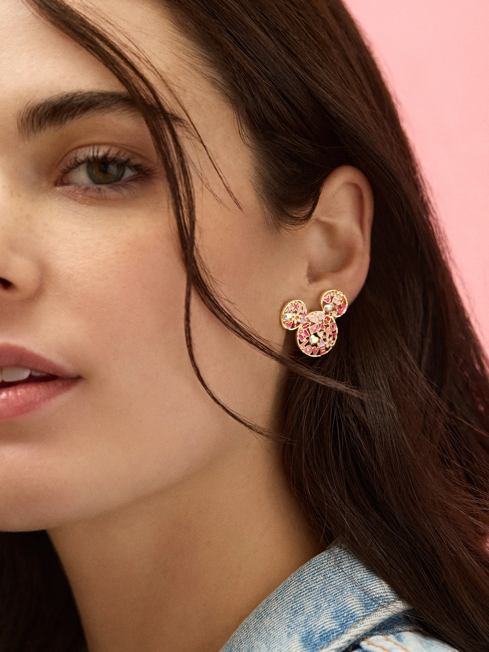 Disney Mickey Mouse Valentine's Day Earrings - Pink - Image 2
