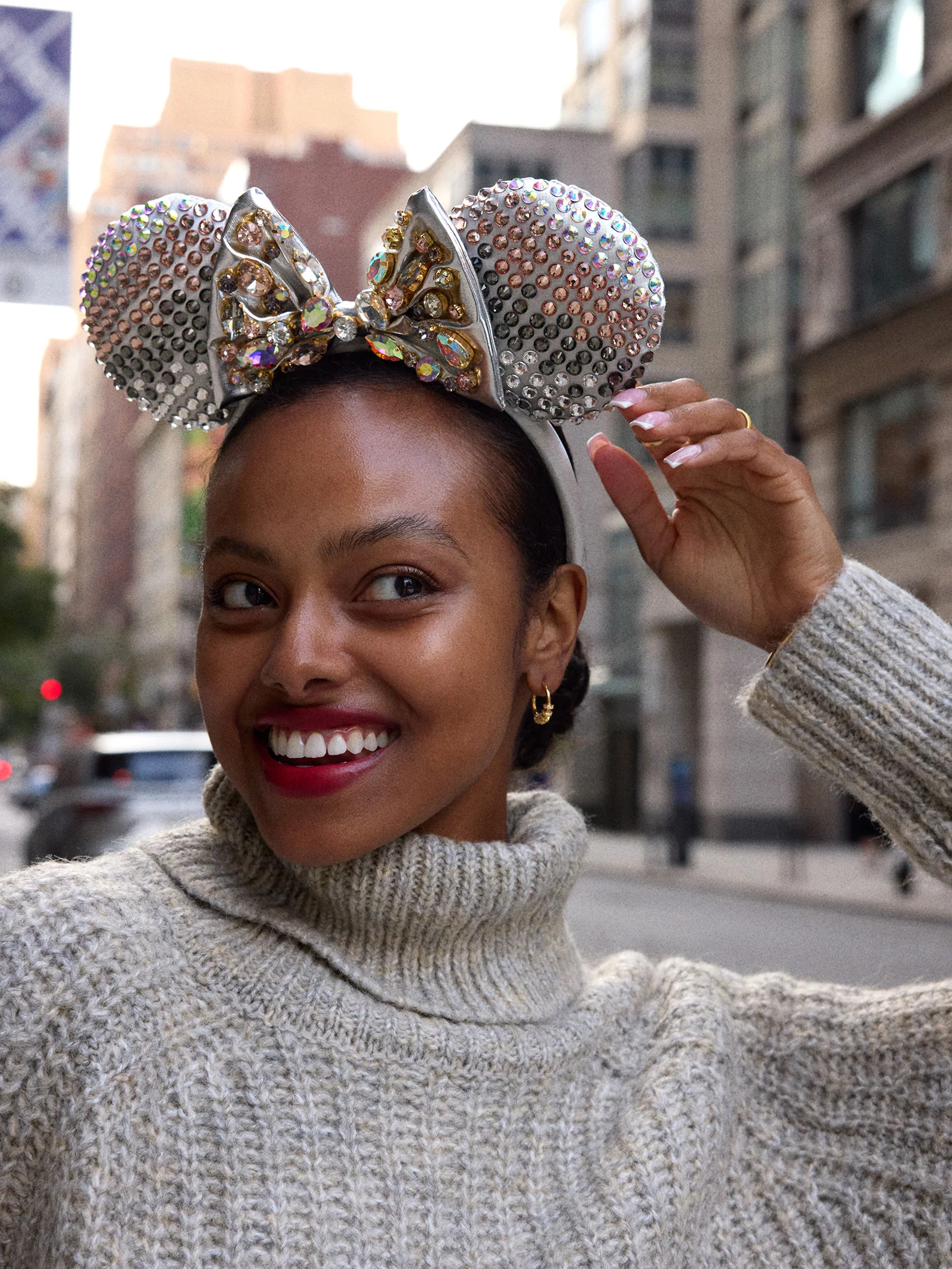 Disney Minnie Mouse Crystal Silver Ears Headband - Minnie Mouse Crystal Silver Ears - Image 2