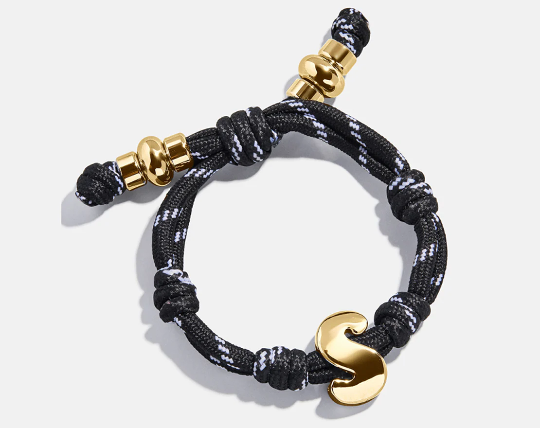 Knotty Initial Custom Bracelet - Black Single Letter - Image 3