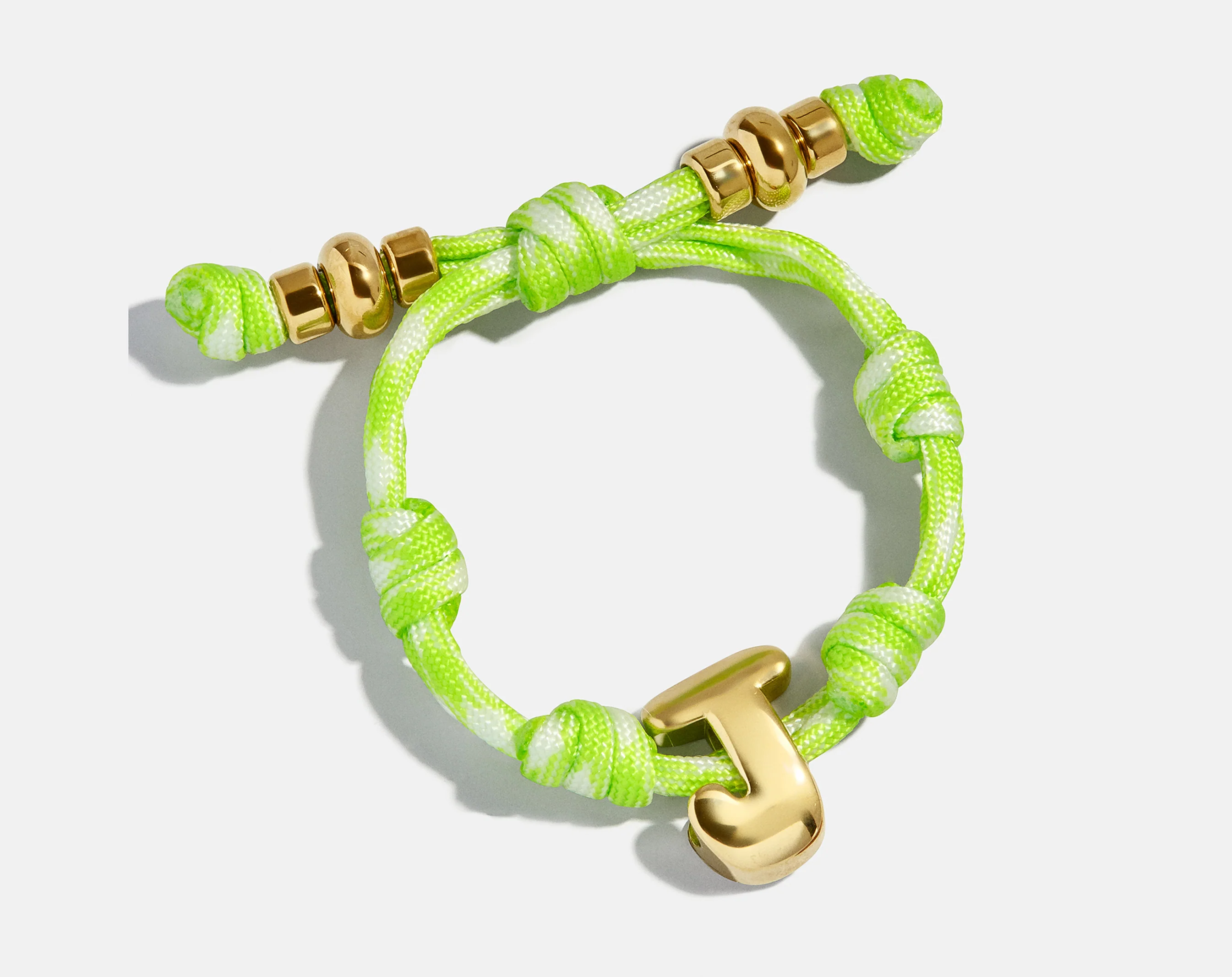 Knotty Initial Custom Bracelet - Lime Green Single Letter - Image 3
