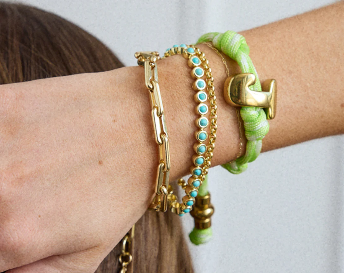 Knotty Initial Custom Bracelet - Lime Green Single Letter - Image 8
