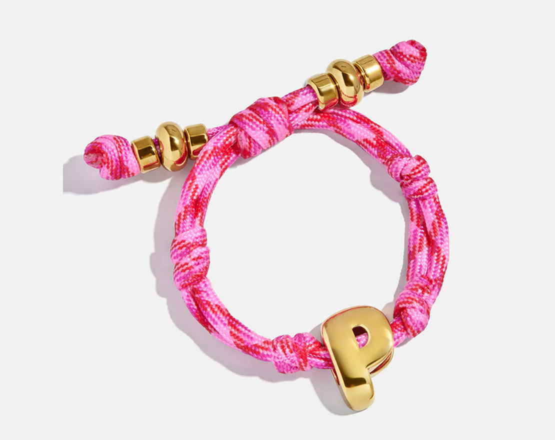 Knotty Initial Custom Bracelet - Fuchsia Single Letter - Image 3