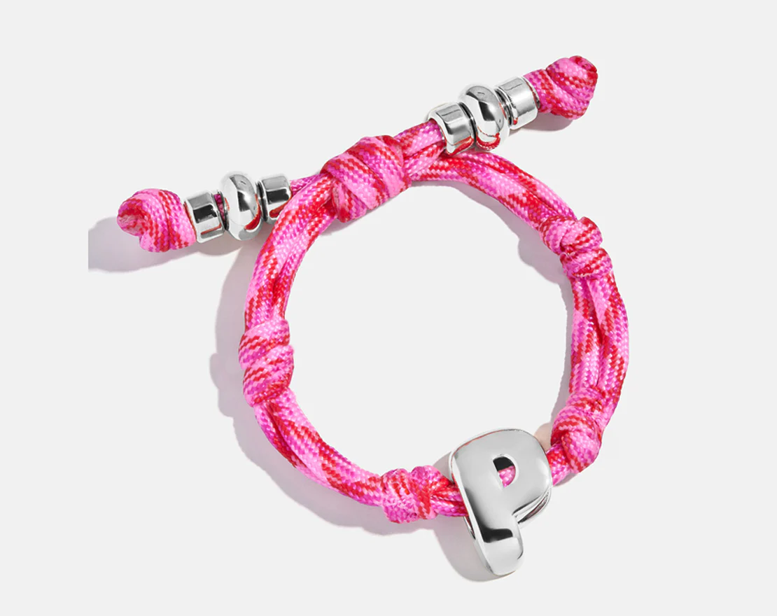 Knotty Initial Custom Bracelet - Fuchsia Single Letter - Image 7