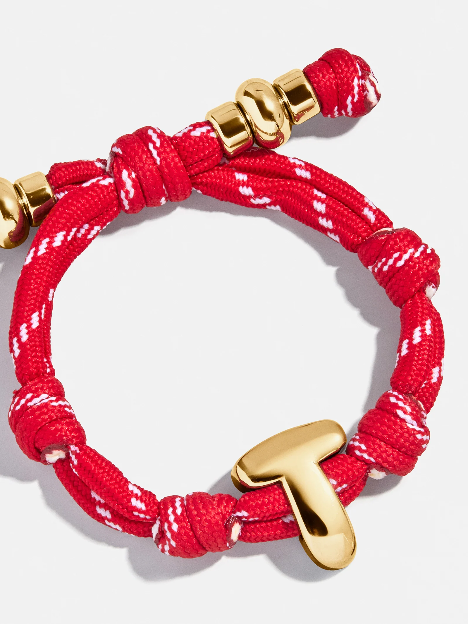 Knotty Initial Custom Bracelet - Cherry Red Single Letter