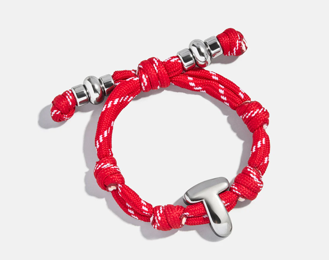 Knotty Initial Custom Bracelet - Cherry Red Single Letter - Image 7