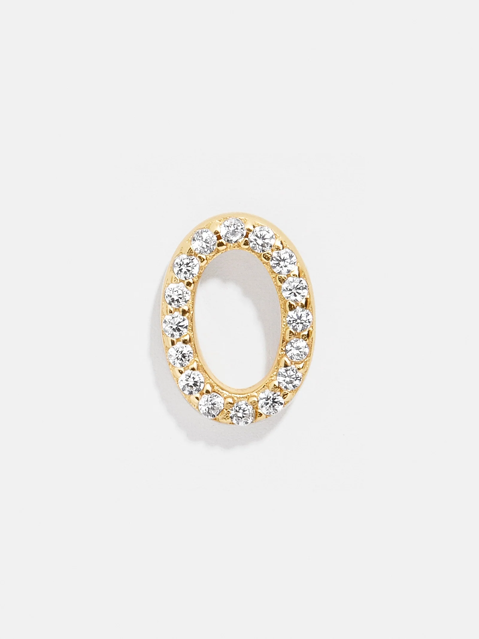 Single 18K Gold Initial Earring - Gold/Pavé - Image 16