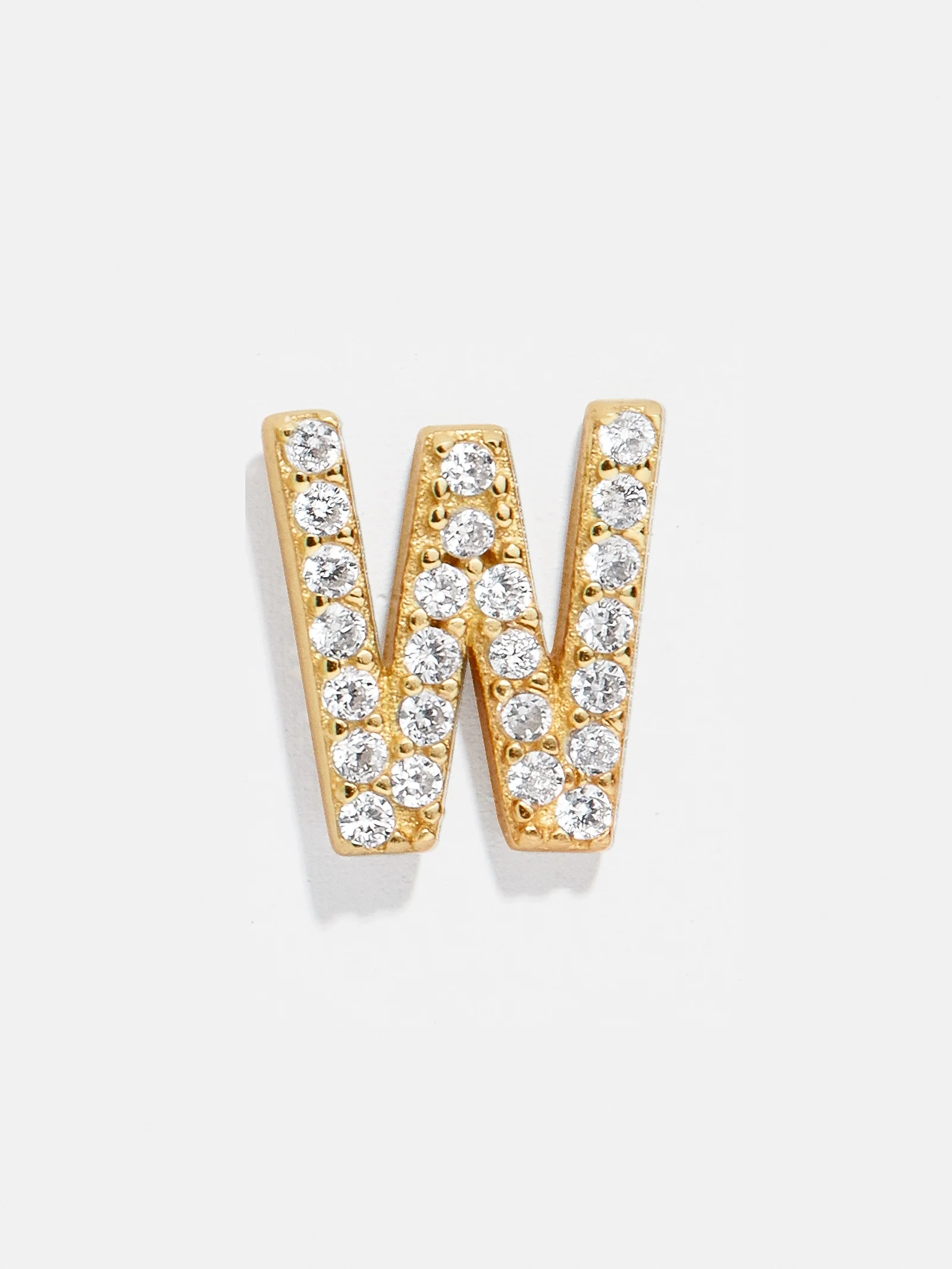 Single 18K Gold Initial Earring - Gold/Pavé - Image 21