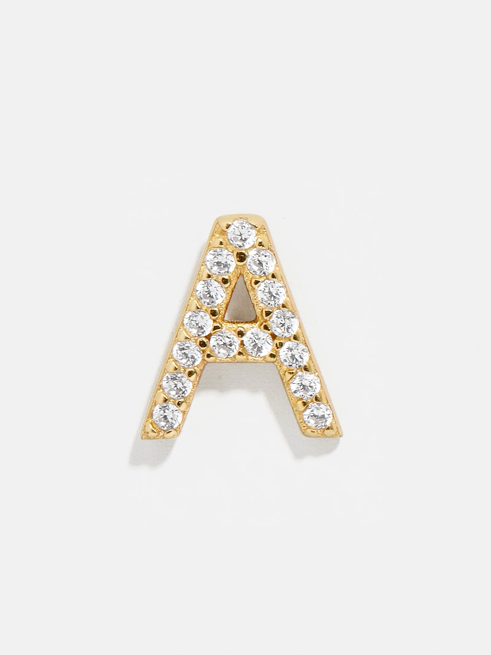 Single 18K Gold Initial Earring - Gold/Pavé - Image 3