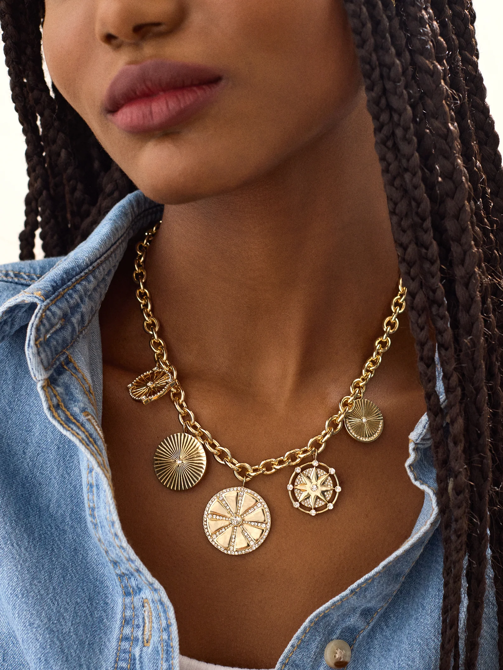 Galia Statement Charm Necklace - Round - Image 2