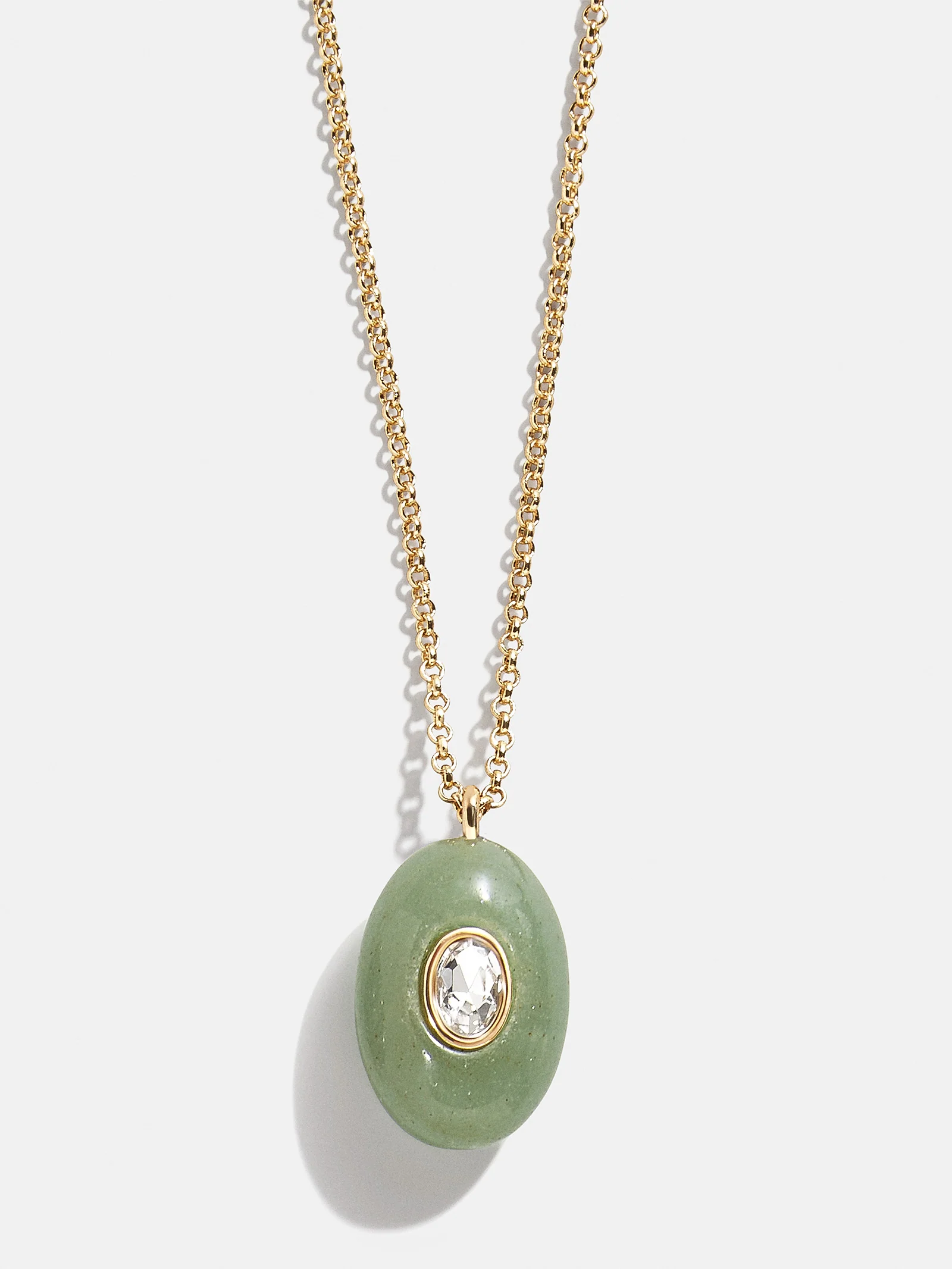 Aura Semi-Precious Pendant Necklace - Jade - Image 3