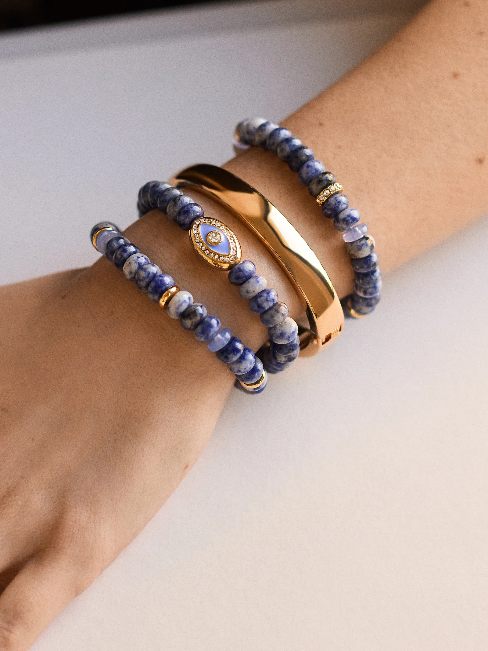 Energy Aligned Evil Eye Bracelet Set - Blue - Image 2
