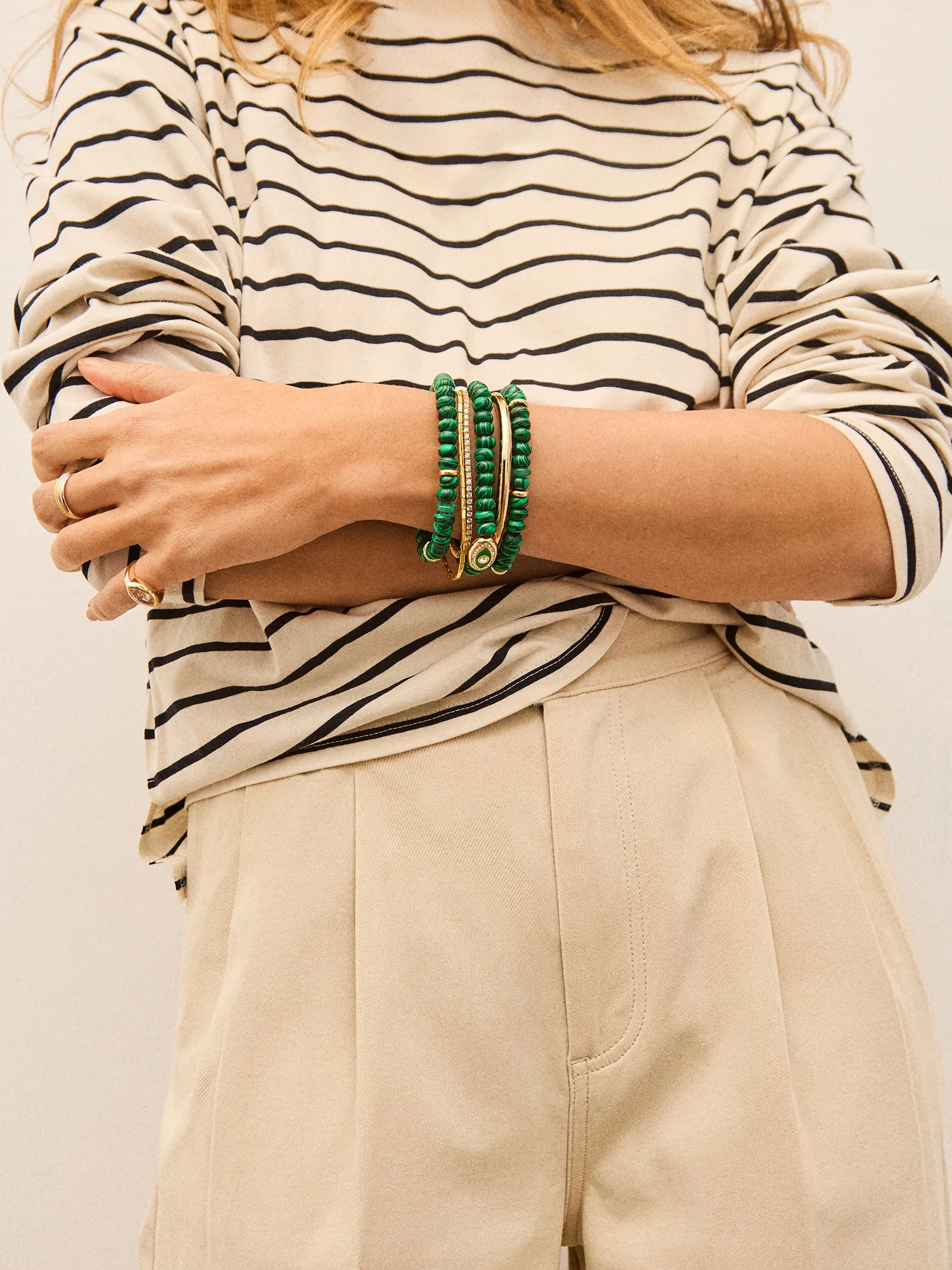 Energy Aligned Evil Eye Bracelet Set - Malachite - Image 2
