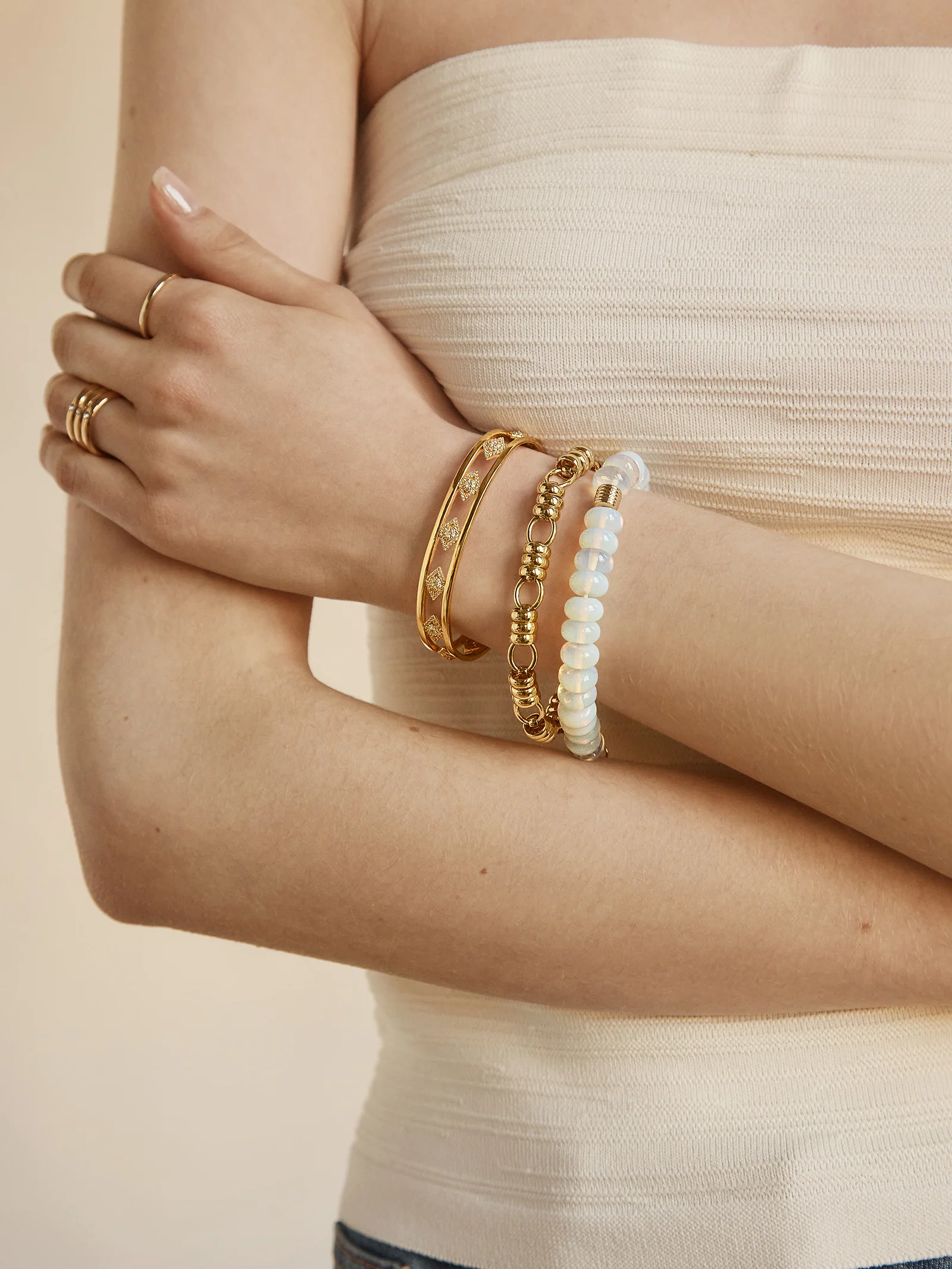18K Gold Evil Eye Cuff Bracelet - Evil Eye - Image 2