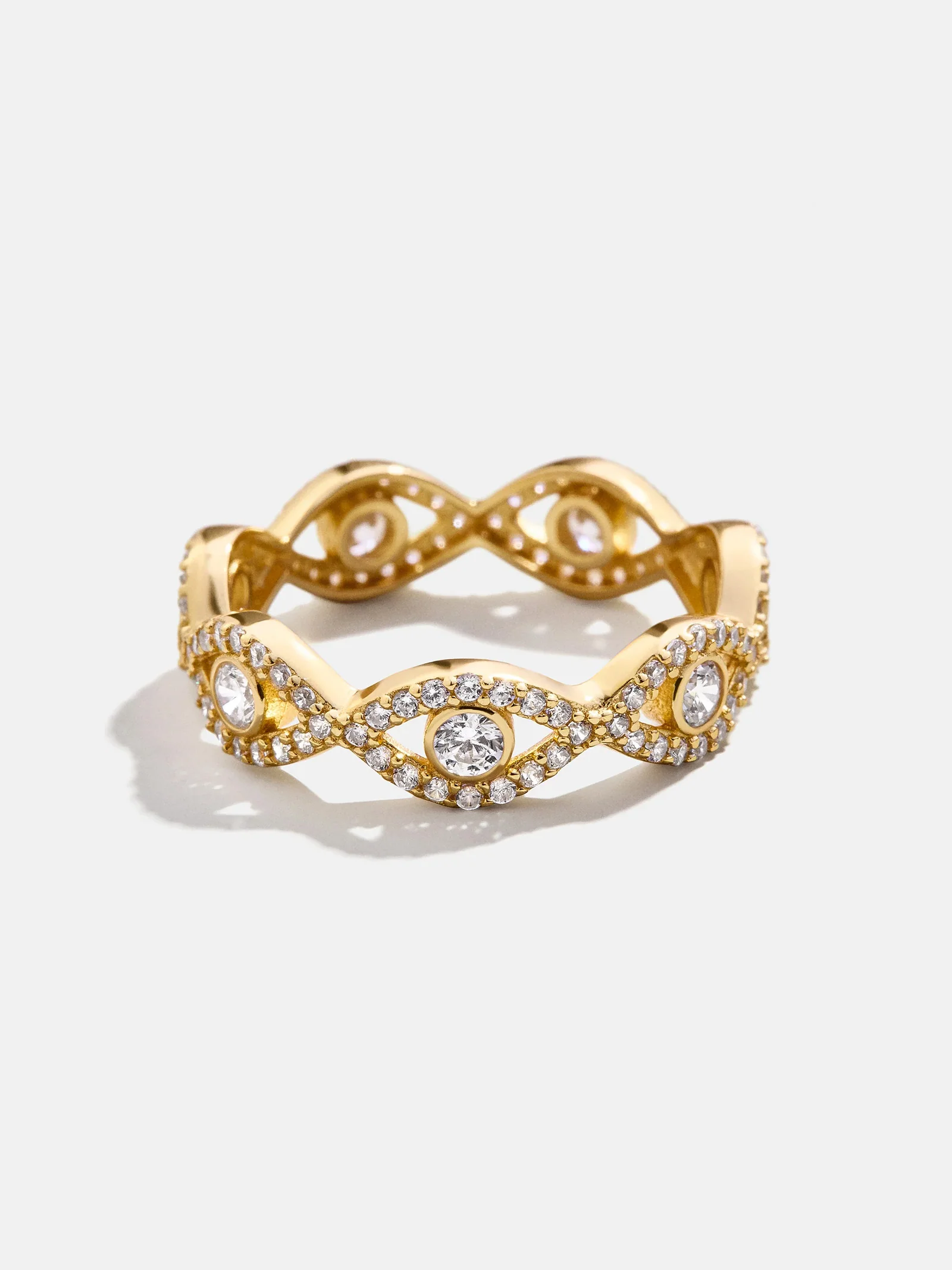 18K Gold Evil Eye Pavé Ring - Evil Eye