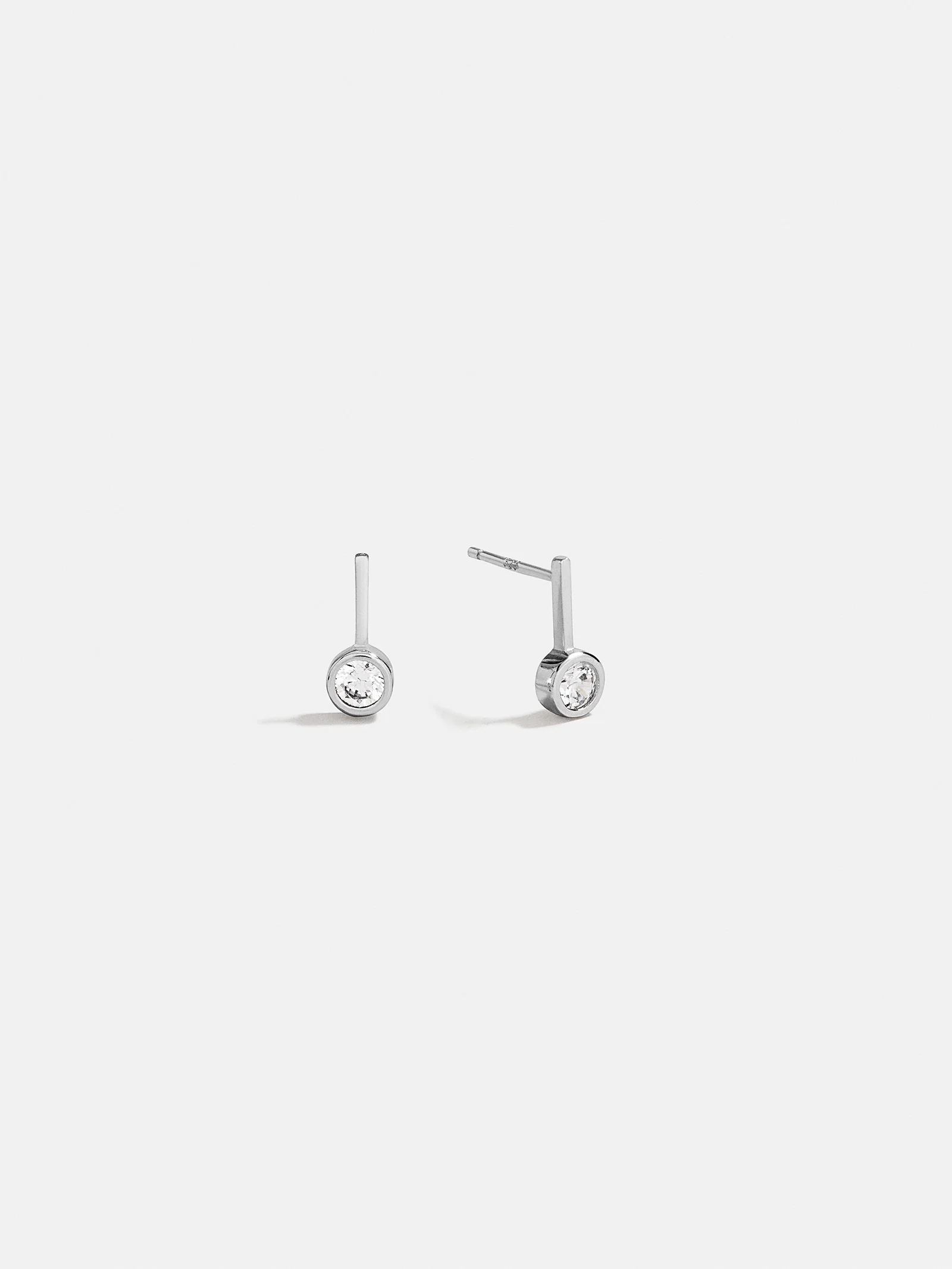 Fallon Sterling Silver Bezel Earrings - 5MM Stone