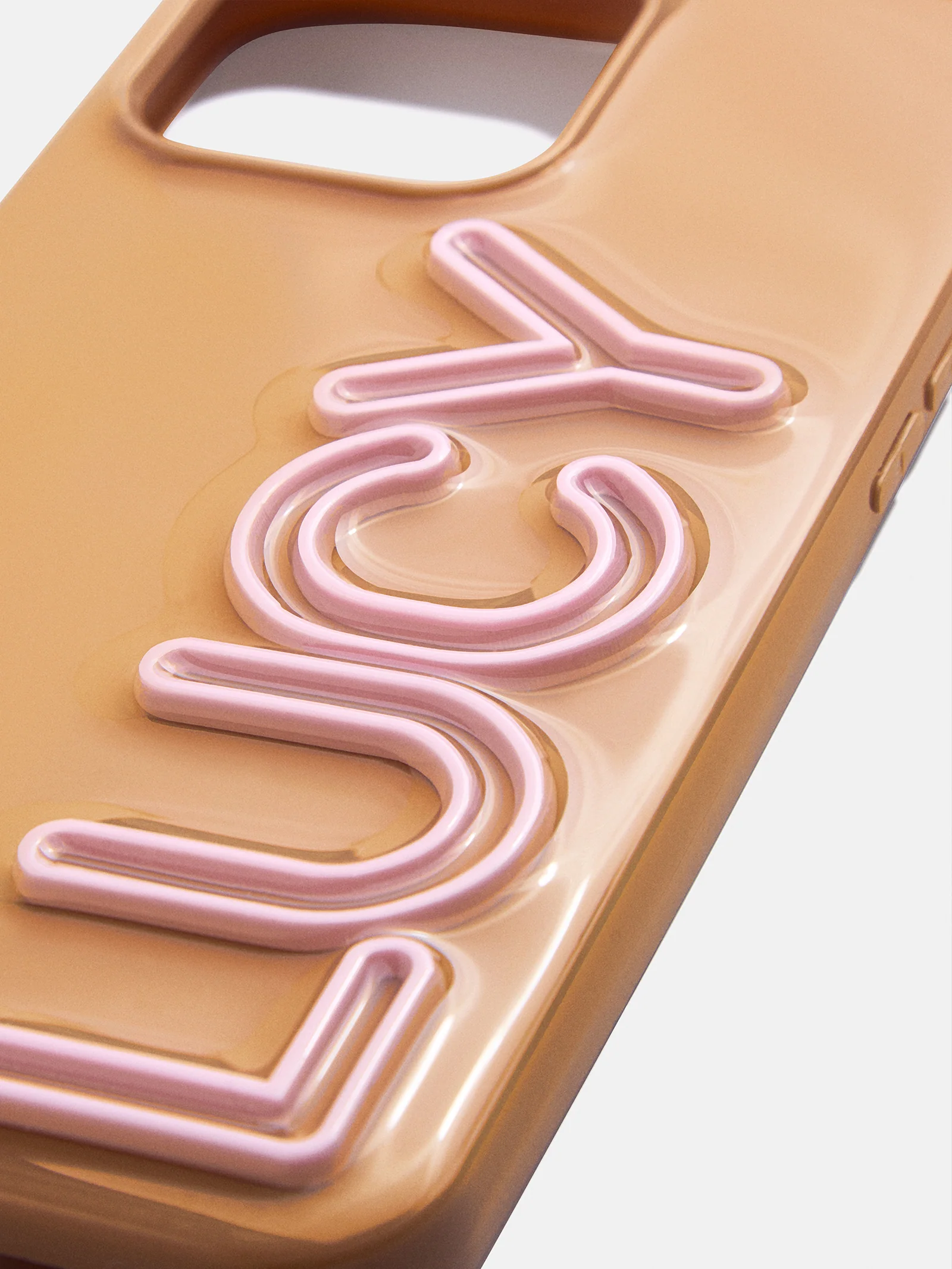 Fine Line Custom iPhone Case - Light Brown/Blush - Image 2