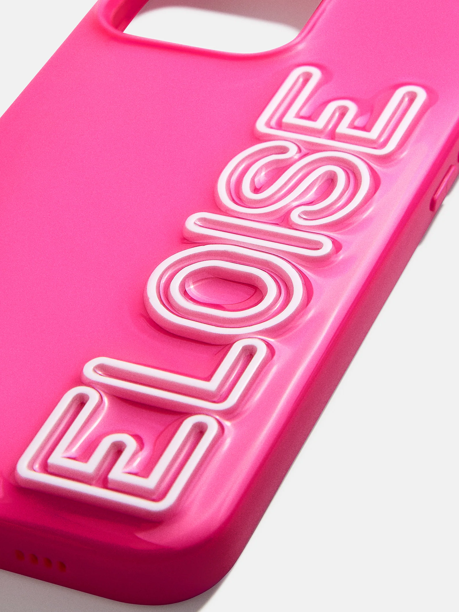 Fine Line Custom iPhone Case - Neon Pink/White - Image 2
