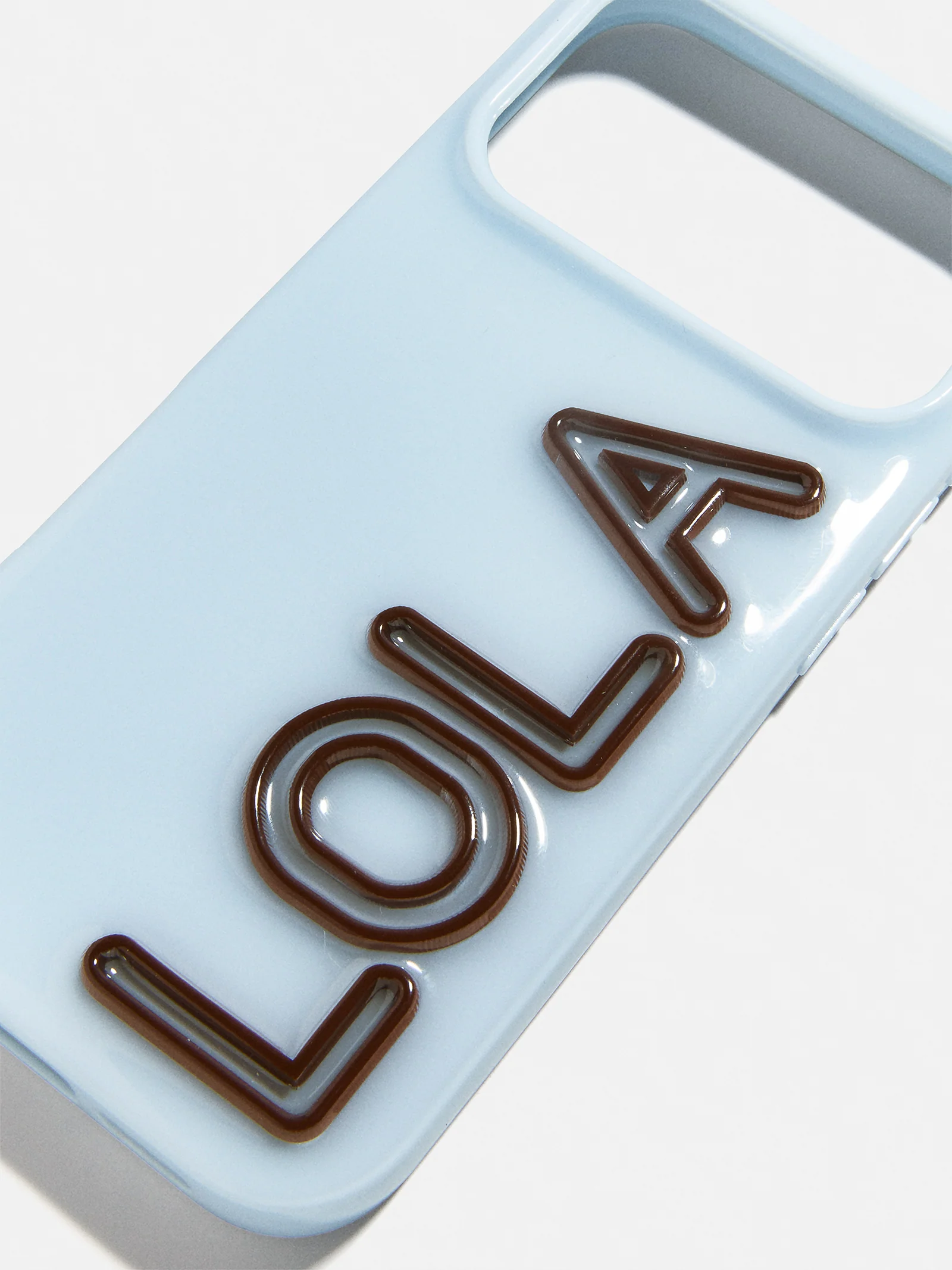 Fine Line Custom iPhone Case - Baby Blue/Dark Brown - Image 2