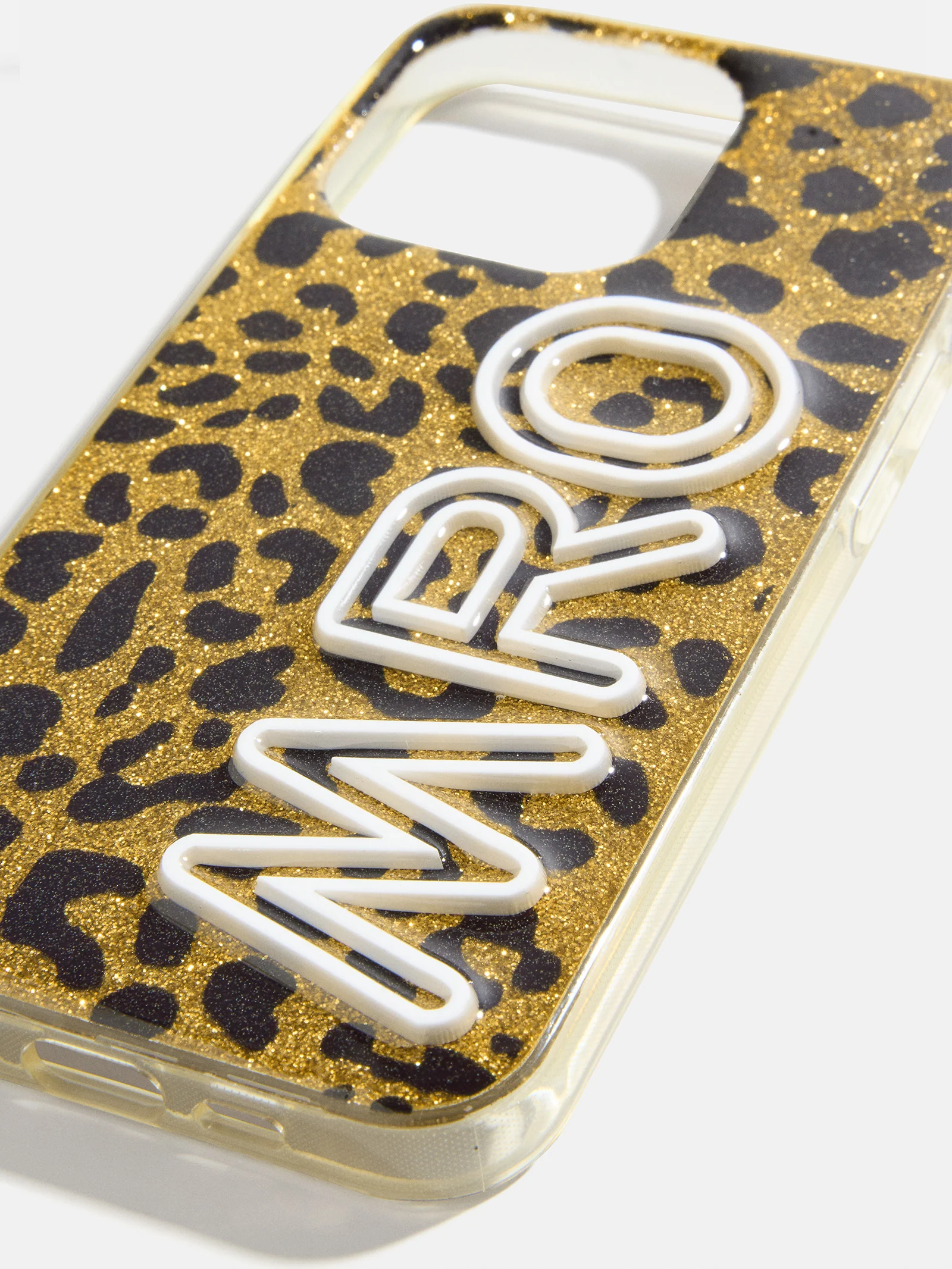 Fine Line Custom iPhone Case - Leopard/White - Image 2