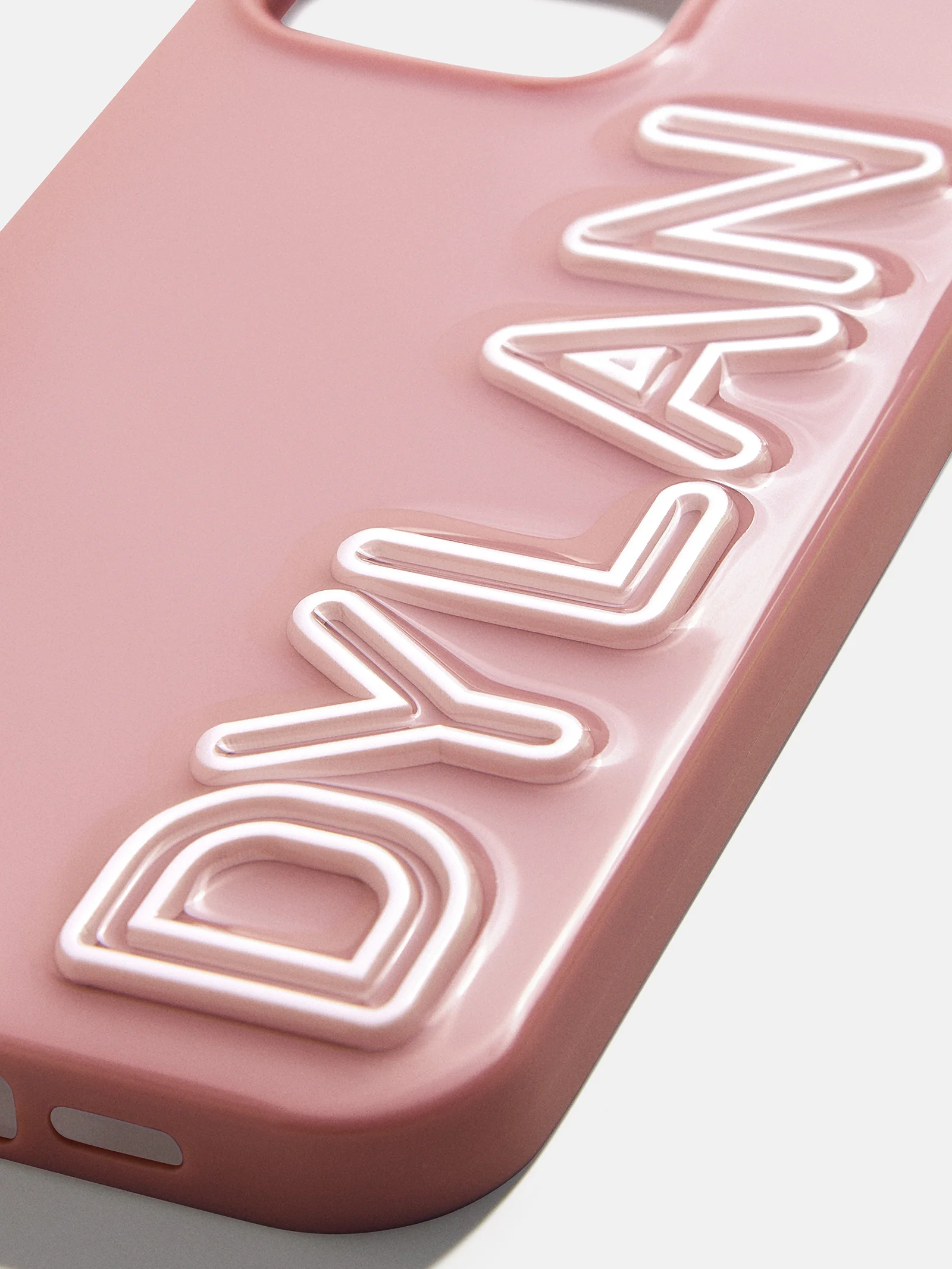 Fine Line Custom iPhone Case - Dusty Rose/White - Image 2