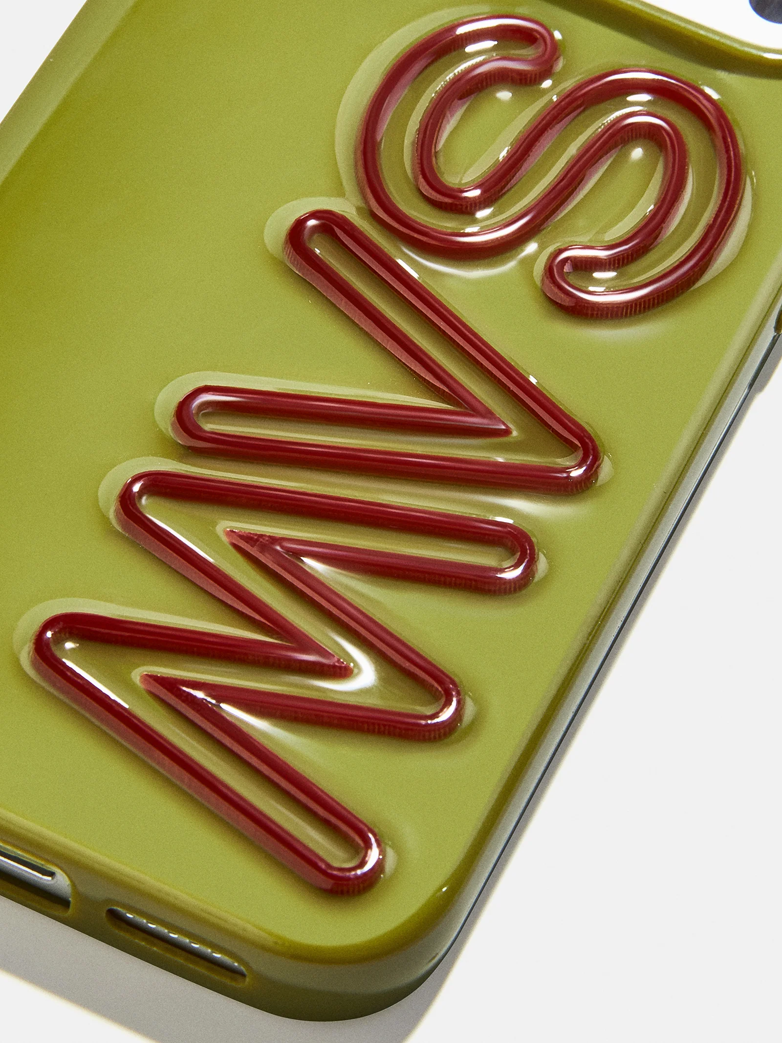 Fine Line Custom iPhone Case - Olive Green/Dark Brown - Image 2