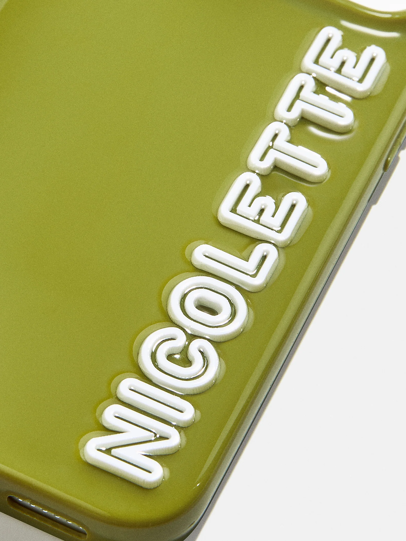 Fine Line Custom iPhone Case - Olive Green/White - Image 2