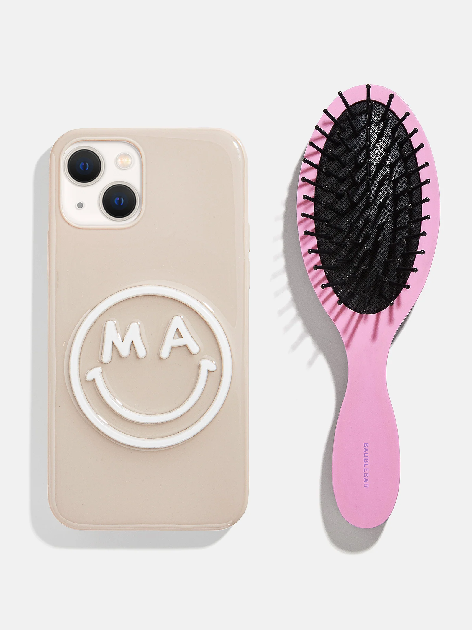 Mini Fine Line Custom Hair Brush - Beige/Light Pink - Image 4