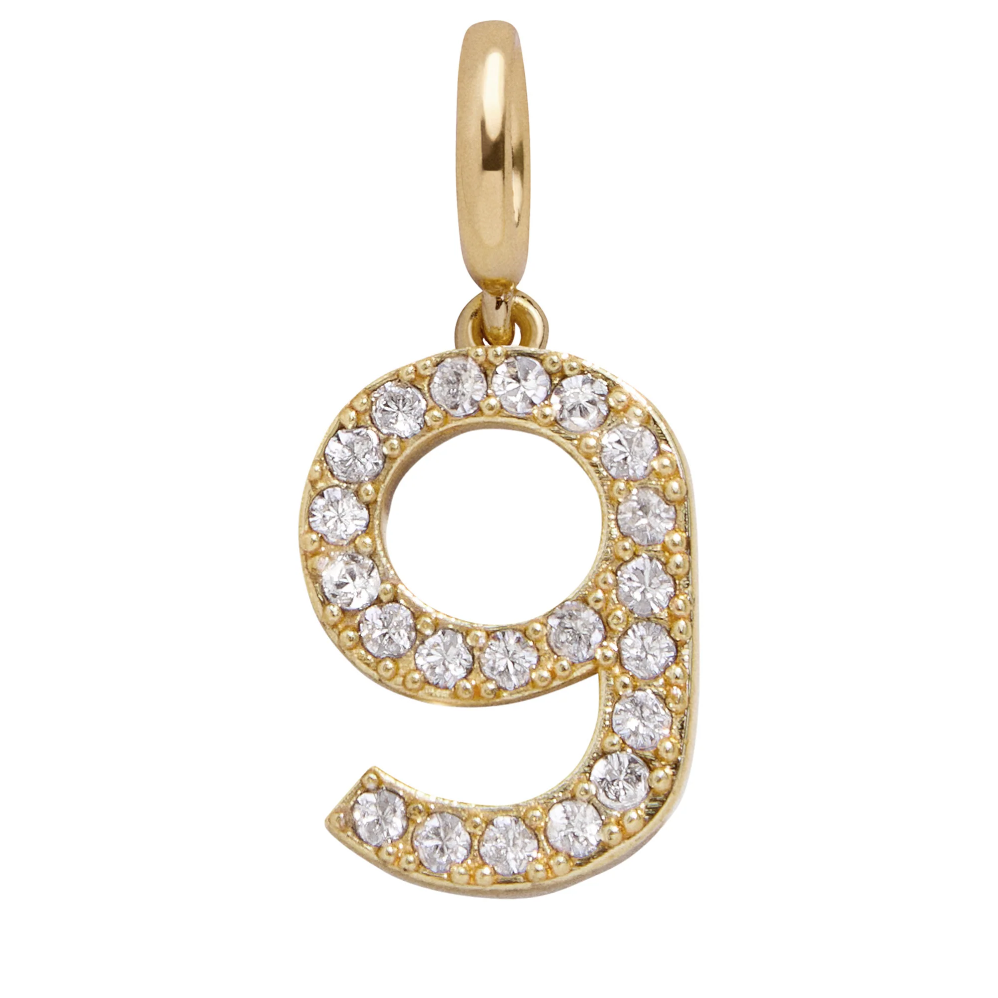 Pavé Number Cluster Charm - 9