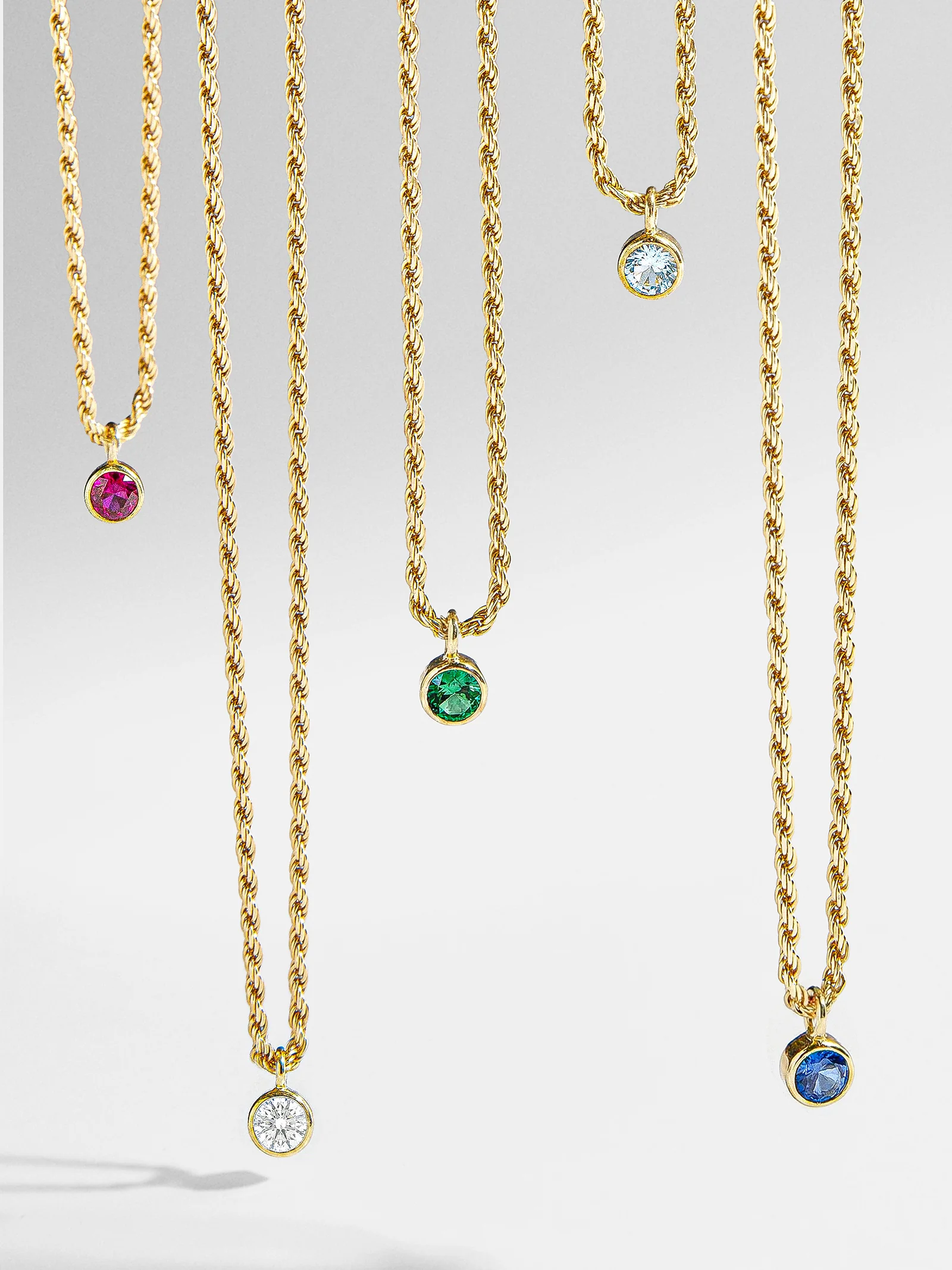 Florence 18K Gold Plated Sterling Silver Birthstone Necklace - Crystal