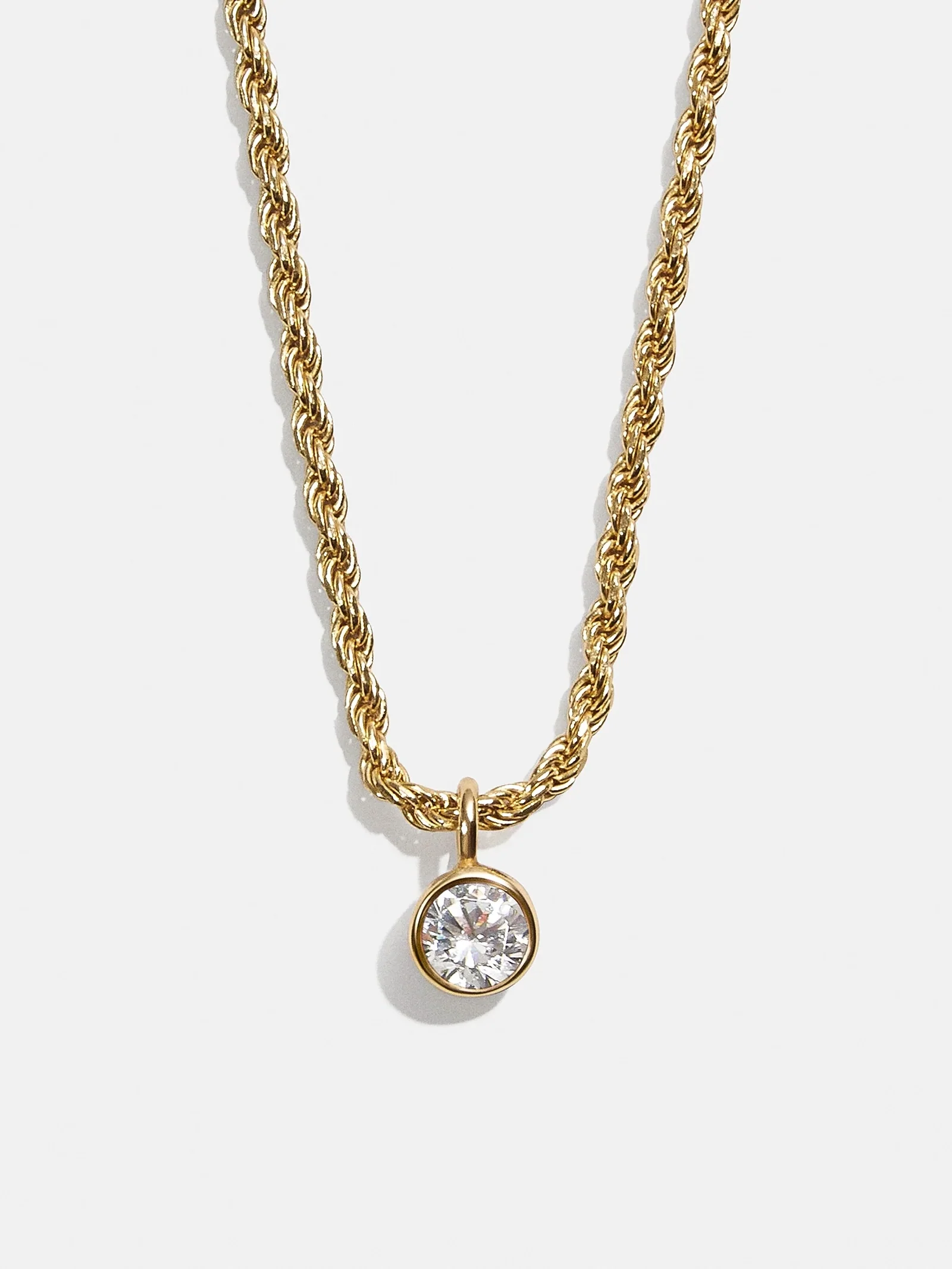 Florence 18K Gold Plated Sterling Silver Birthstone Necklace - Crystal - Image 3