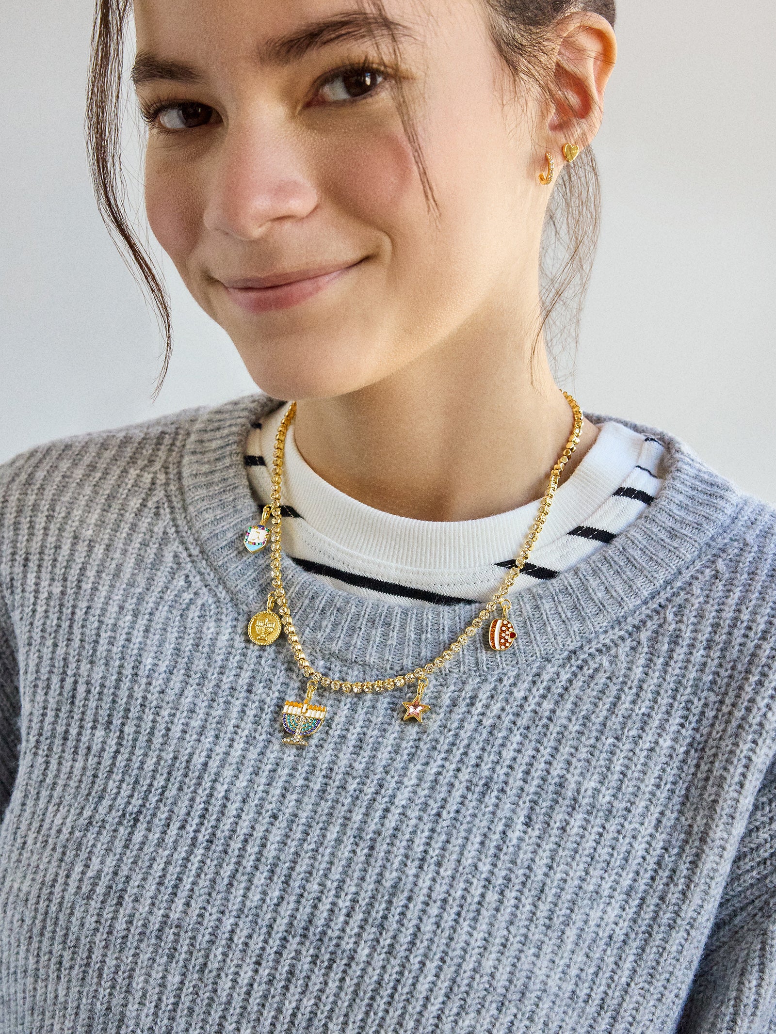 Happy Hanukkah Kids' Charm Necklace - Menorah - Image 2