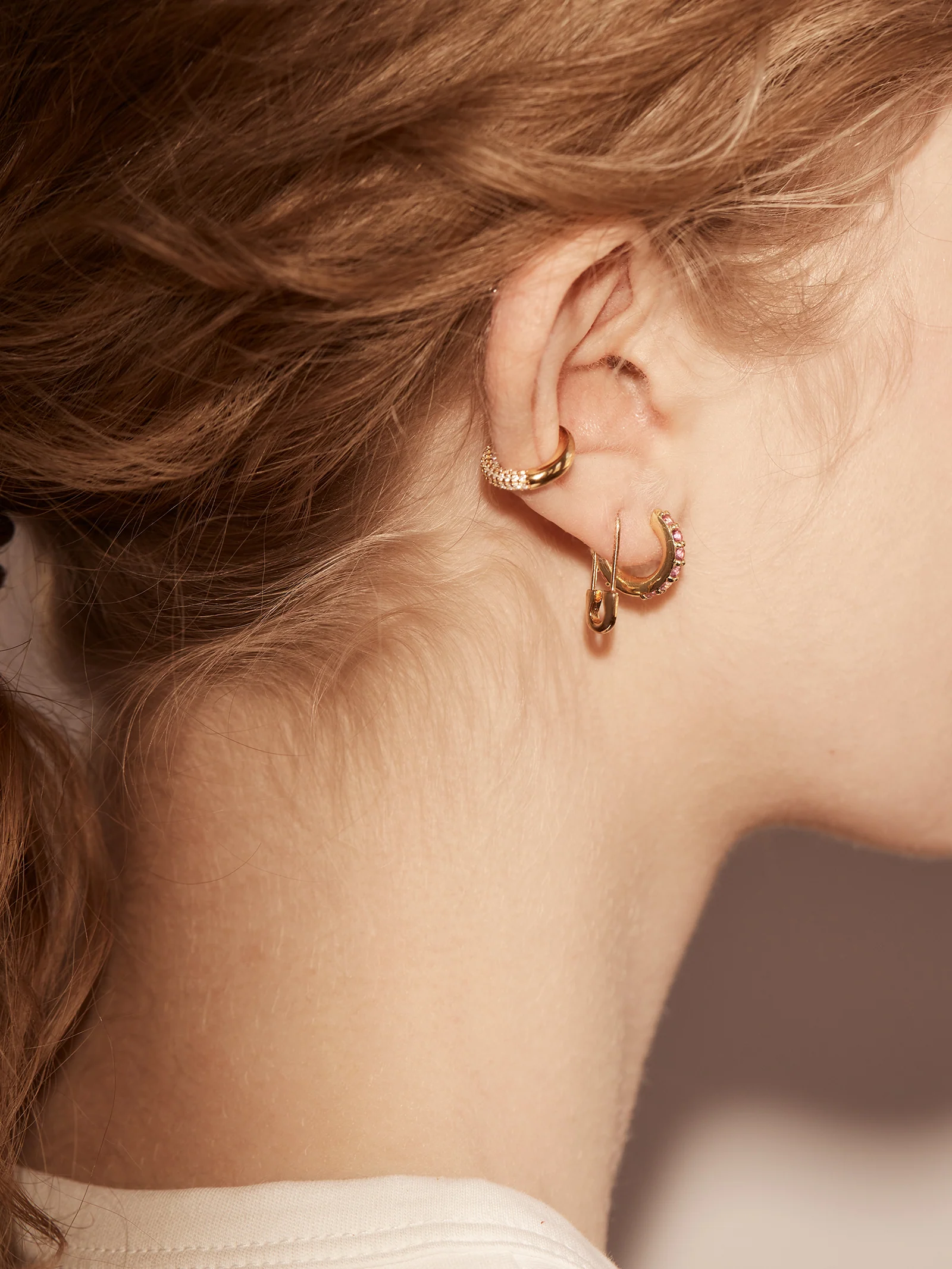 Demi 18K Gold Ear Cuff - Gold/Pavé - Image 2