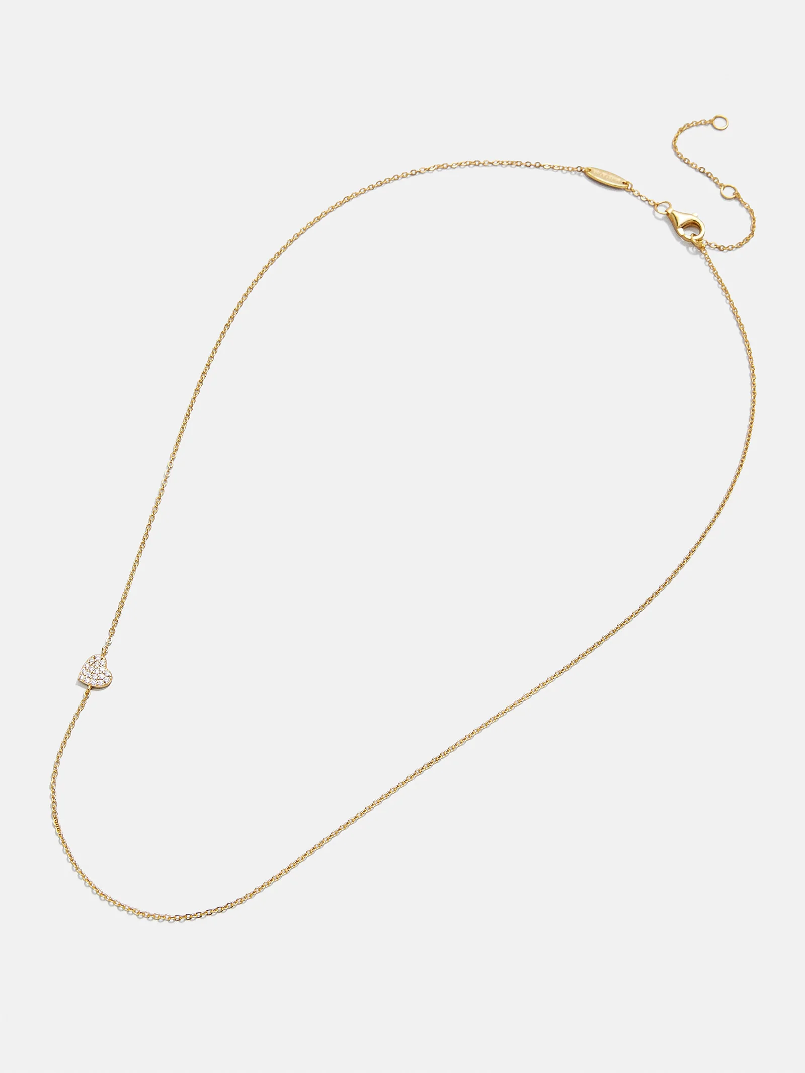 18K Gold Asymmetrical Heart Necklace - Heart - Image 3