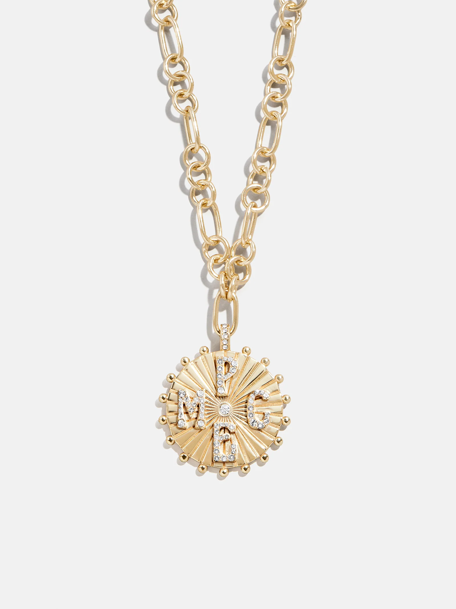 Initial Custom Medallion Necklace - Gold/Pavé - Image 3