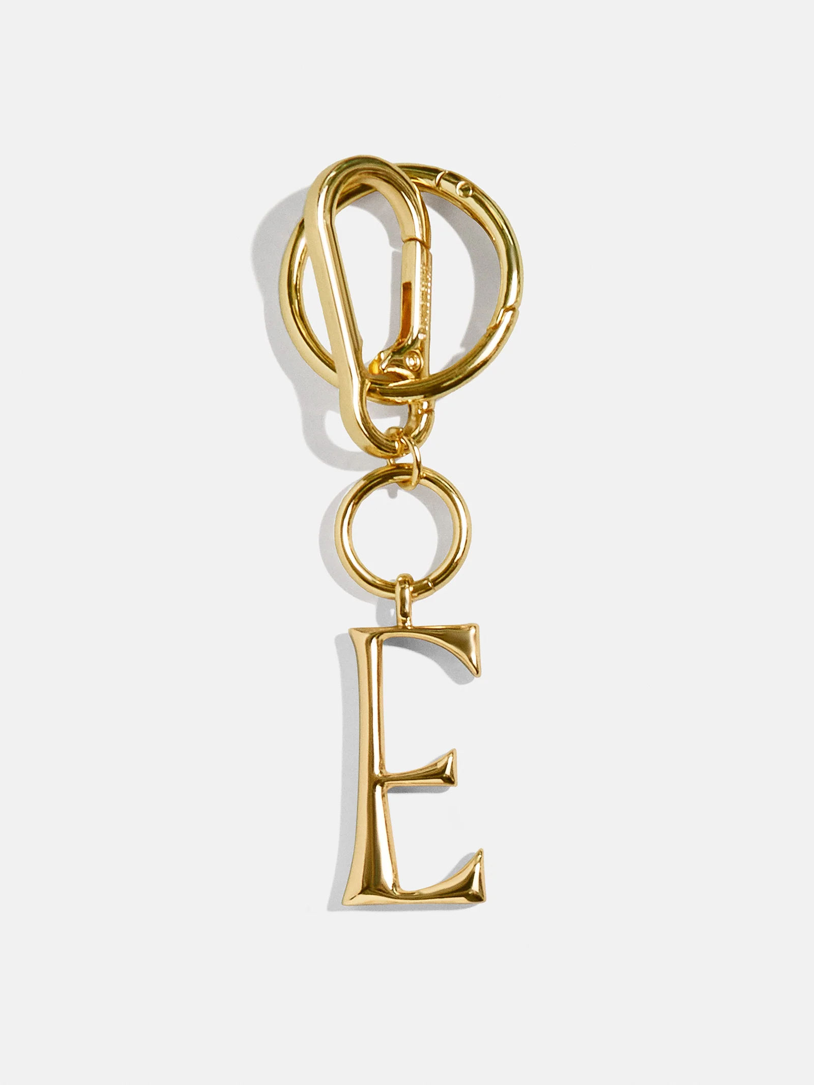 Gold Initial Enamel Bag Charm - E