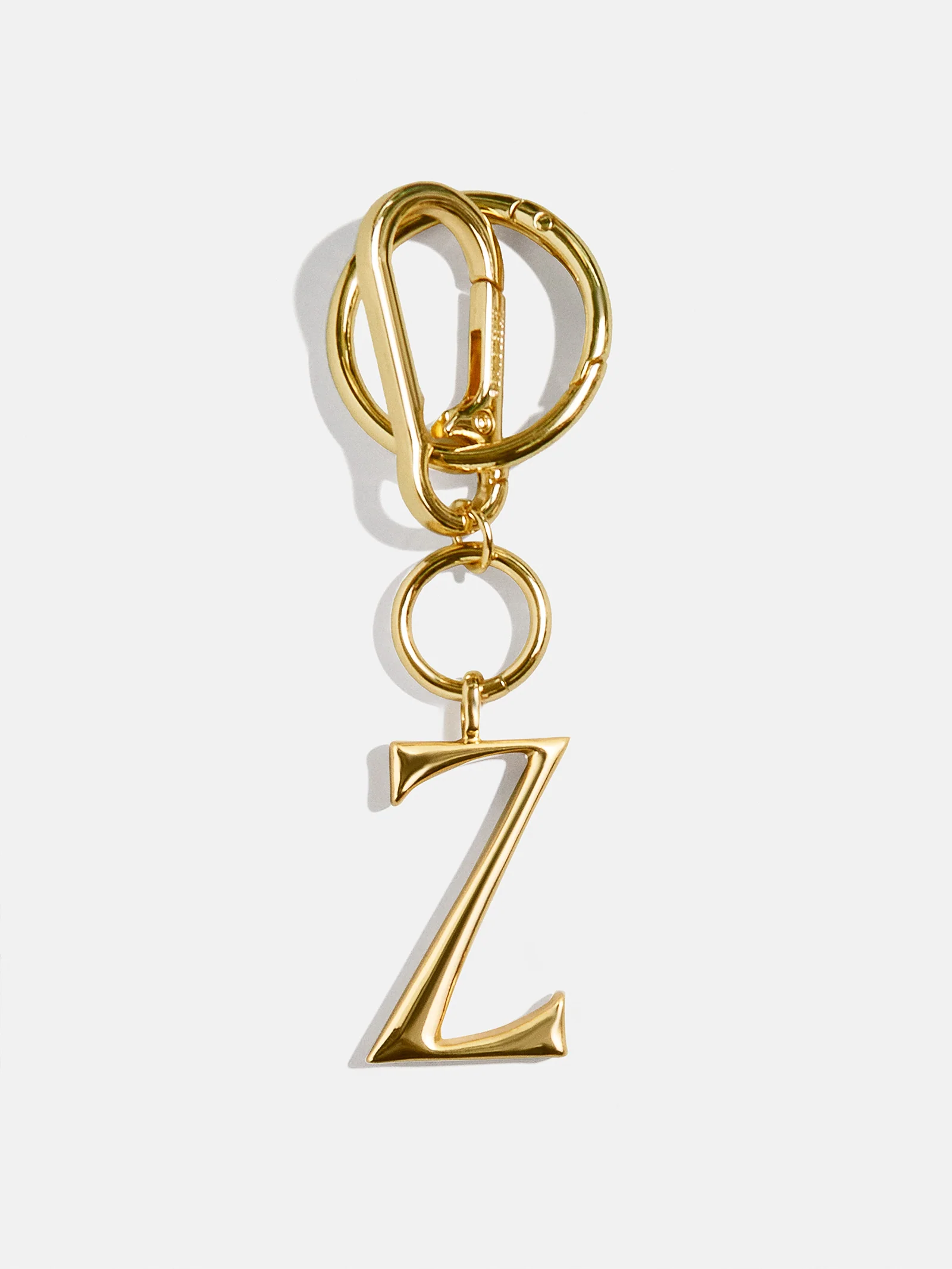 Gold Initial Enamel Bag Charm - Z