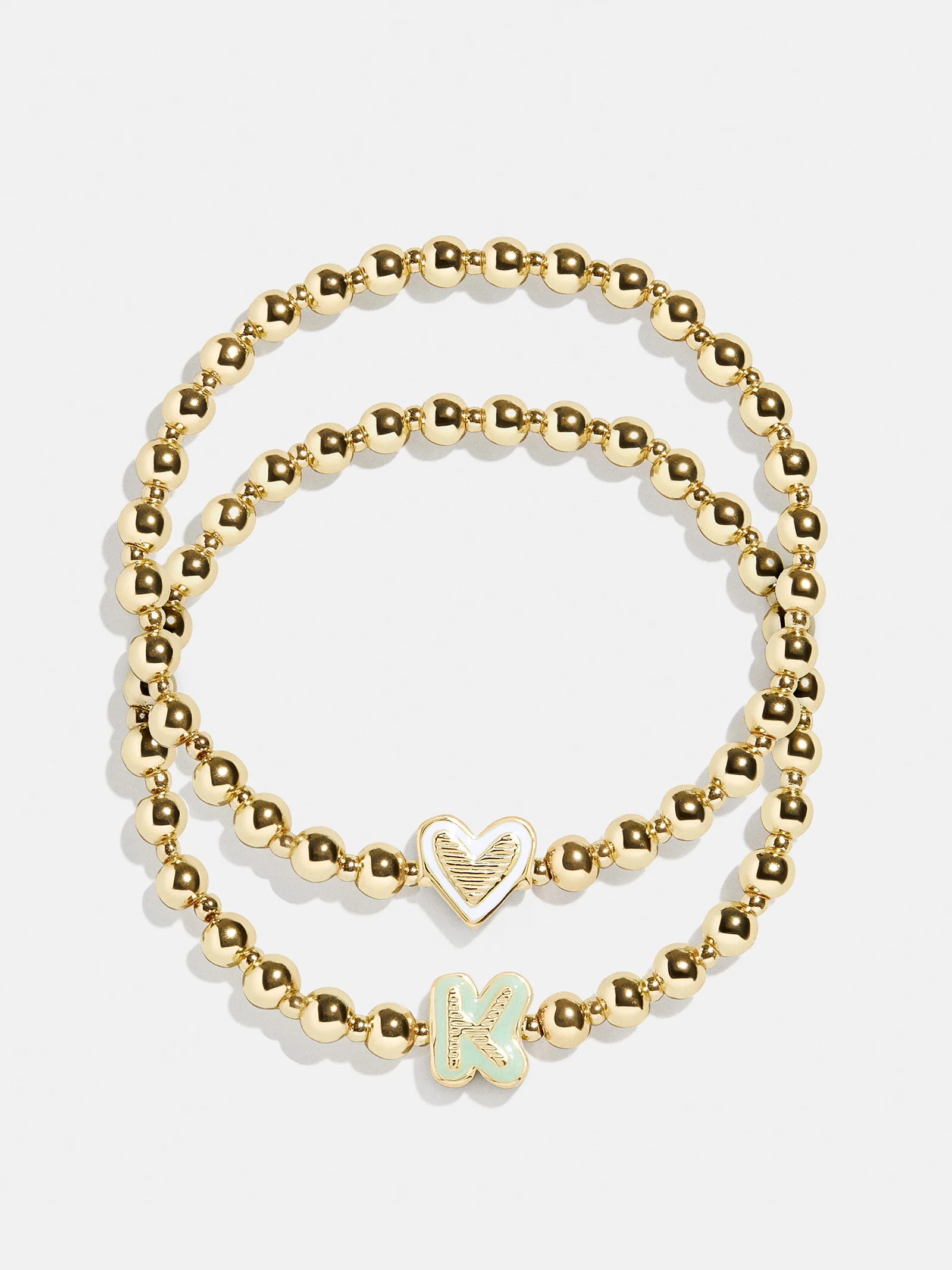 Initial & Heart Kids' Pisa Bracelet Set - Gold - Image 14